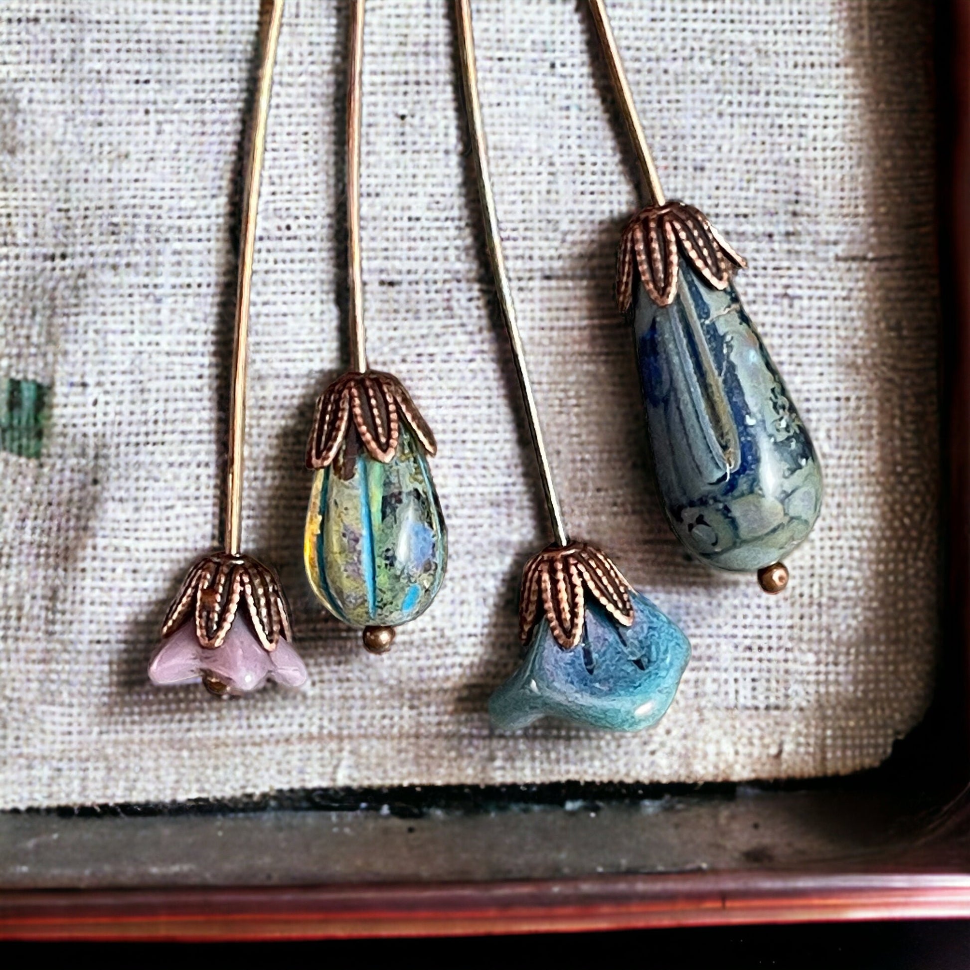Antiqued Copper Bead Caps, 8mm Copper Cone Shaped, Petal Bead Caps (VJS-M53) * Qty. 8
