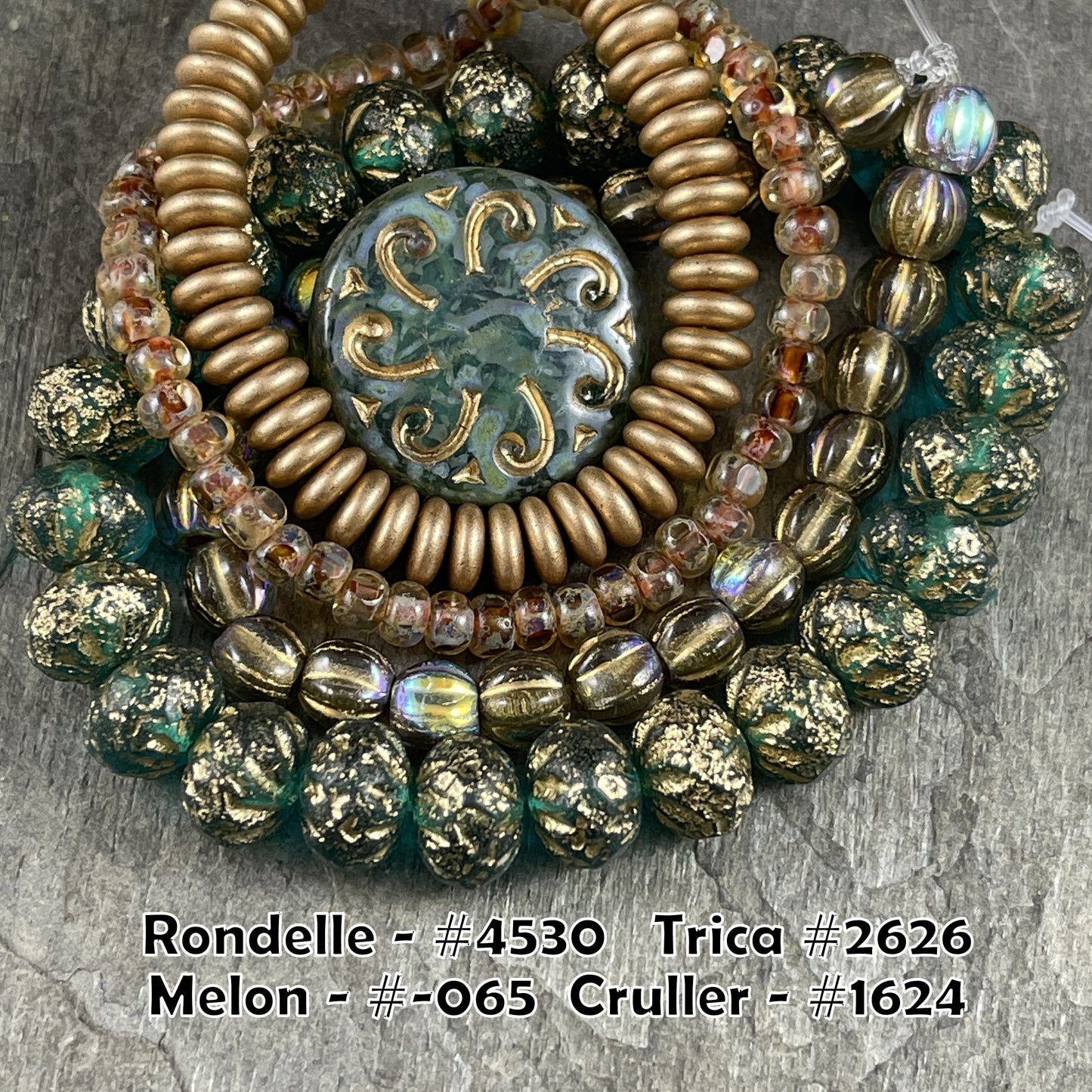 Czech Glass Beads - 23mm Sun Wheel Coin, Transparent Aqua Picasso with Gold Wash (C23/RJ-4779) *