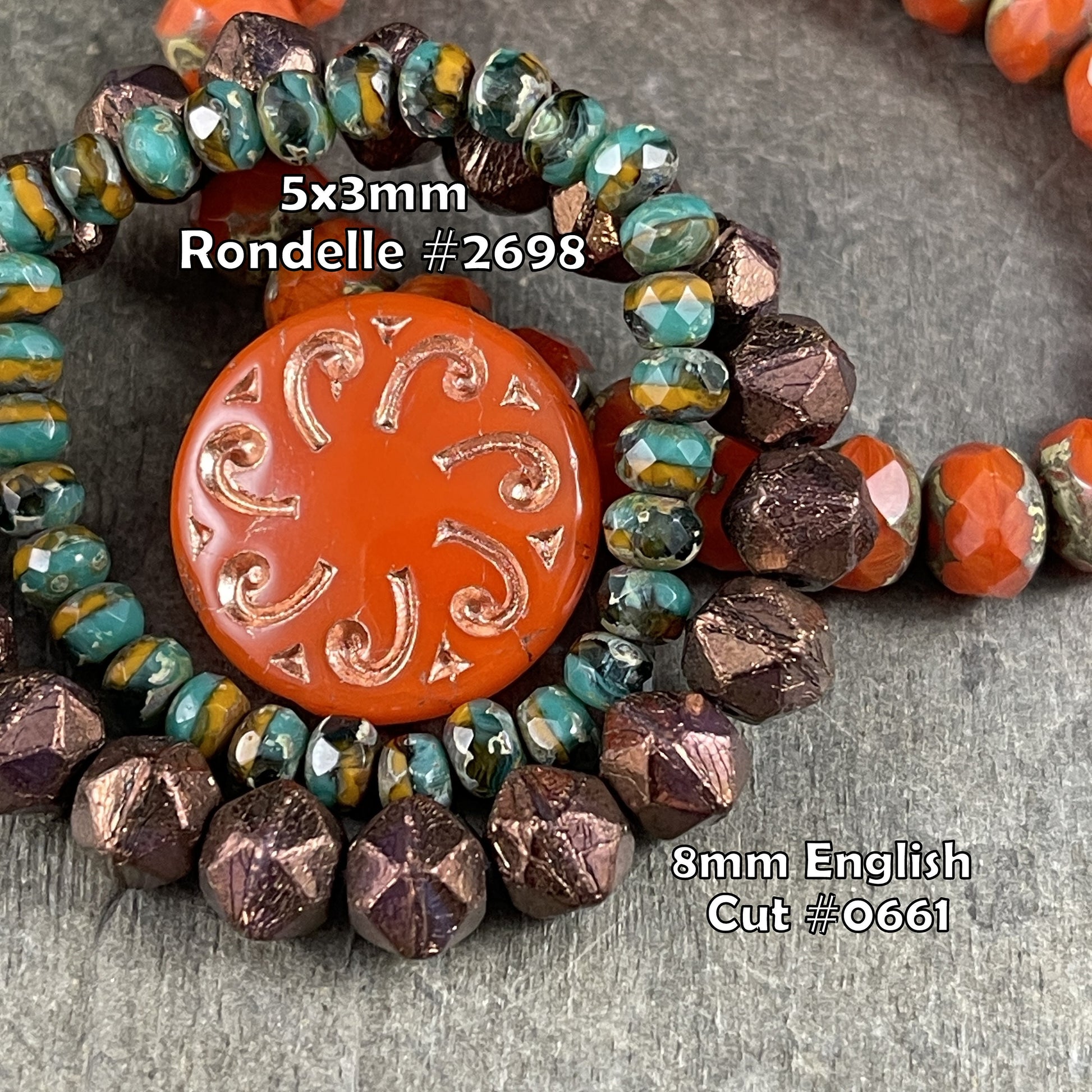 Czech Glass Beads - Sun Coin, 23mm Glass Beads Orange Opaline with Gold Wash Focal Bead (C23/RJ-4782) *
