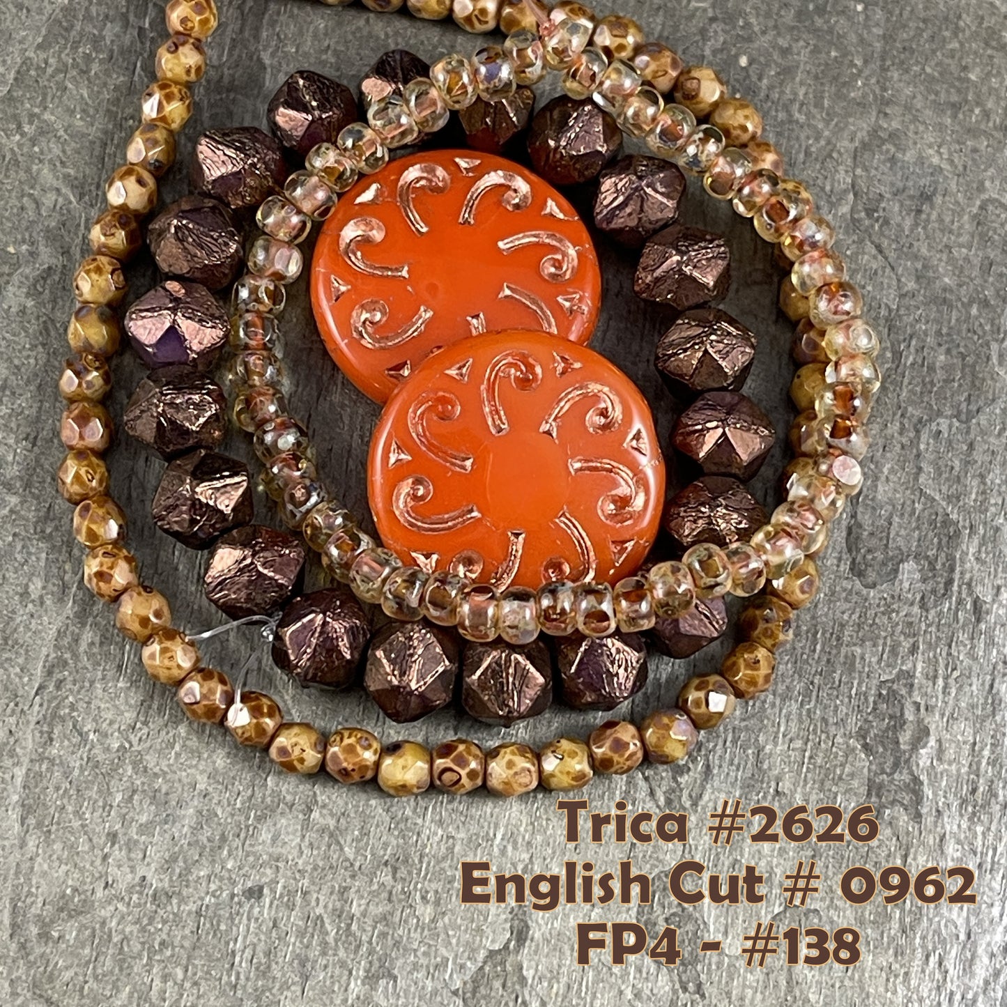 Czech Glass Beads - Sun Coin, 23mm Glass Beads Orange Opaline with Gold Wash Focal Bead (C23/RJ-4782) *