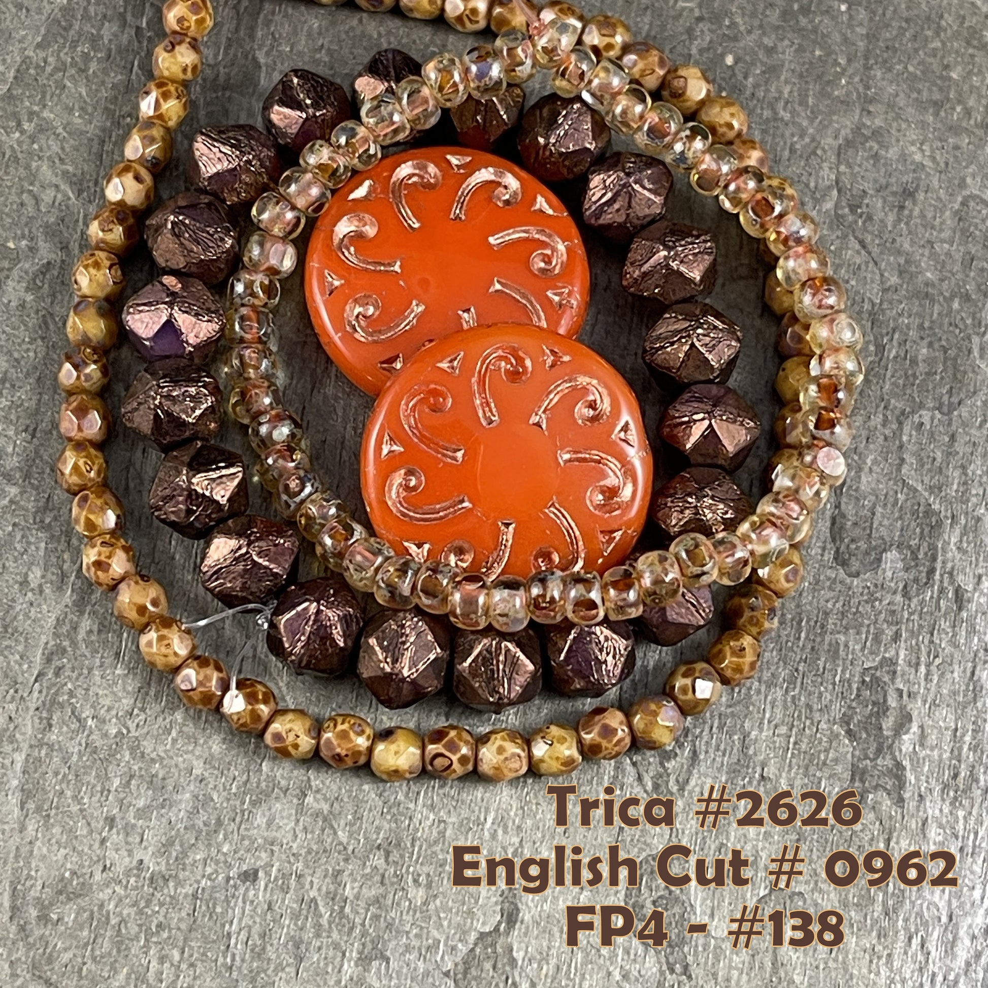 Czech Glass Beads - Sun Coin, 23mm Glass Beads Orange Opaline with Gold Wash Focal Bead (C23/RJ-4782) *