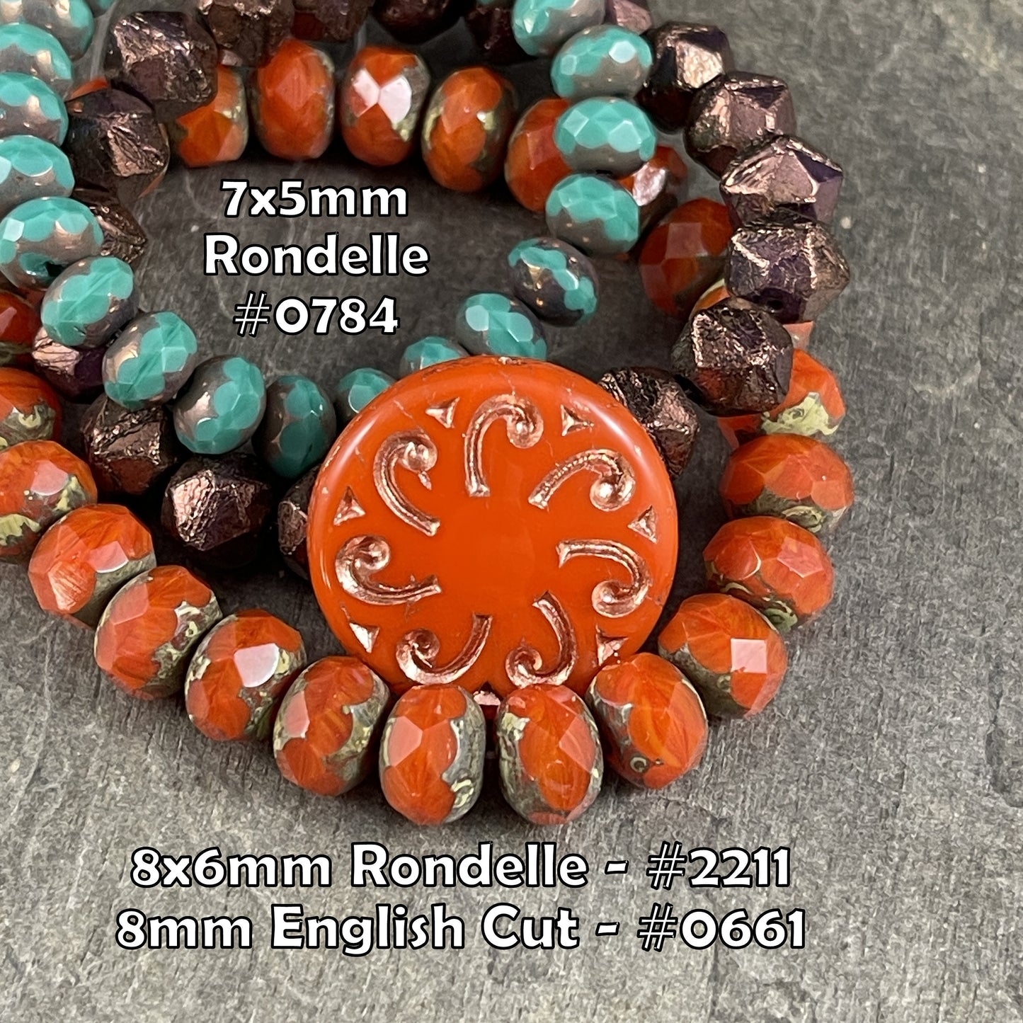 Czech Glass Beads - Sun Coin, 23mm Glass Beads Orange Opaline with Gold Wash Focal Bead (C23/RJ-4782) *