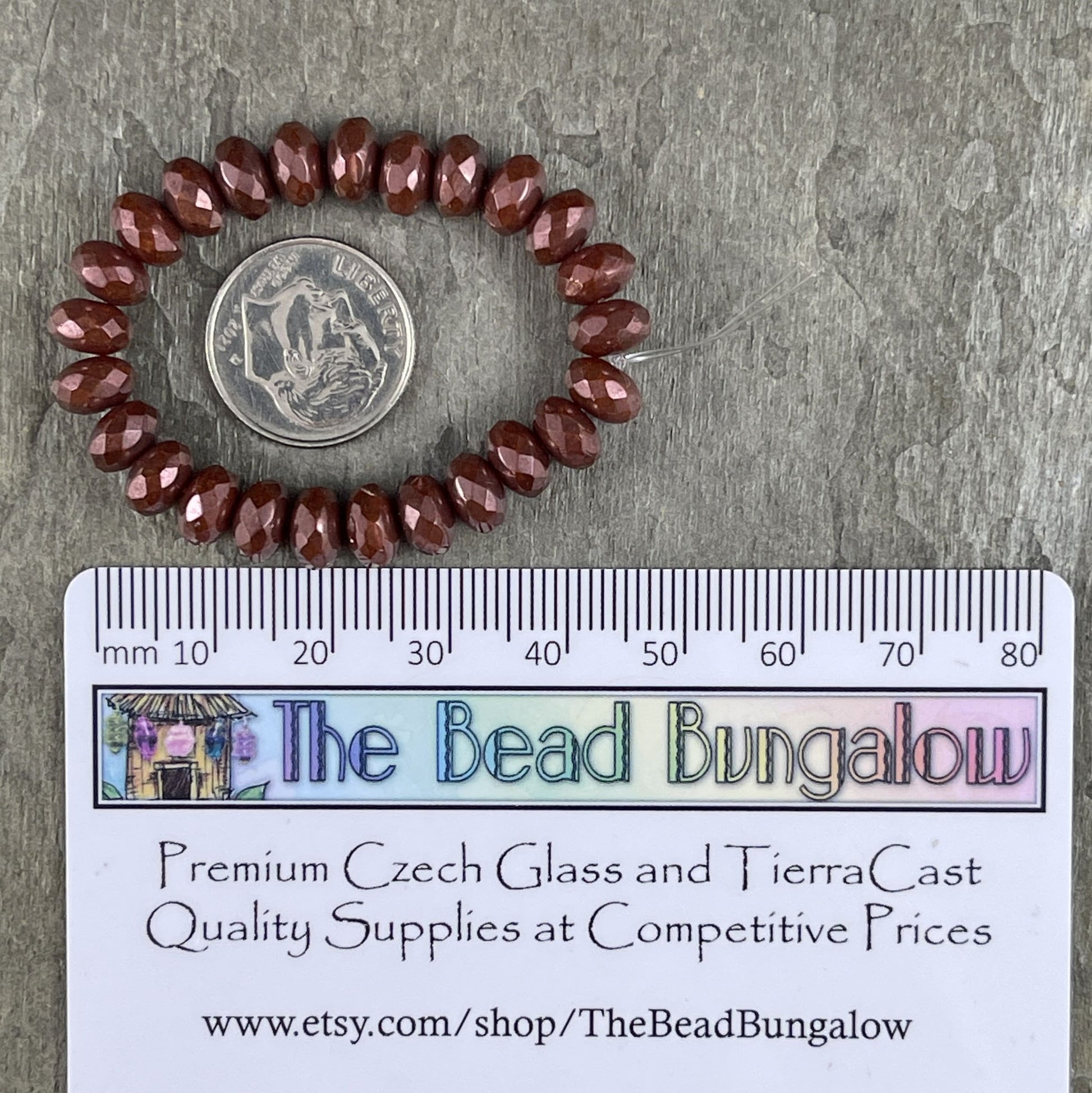 Chestnut Brown Rondelle ~ 7x5mm Rondelle ~ Czech Glass Beads - Opaque Reddish Bronze Luster Picasso (R7/RJ-2756) * Qty. 25