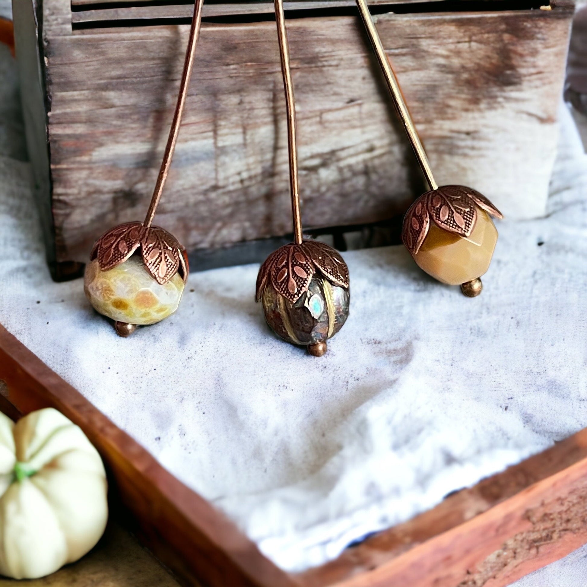 Antiqued Copper 8mm Leaf Embossed Bead Caps, Copper Floral Bead Caps (X308A)