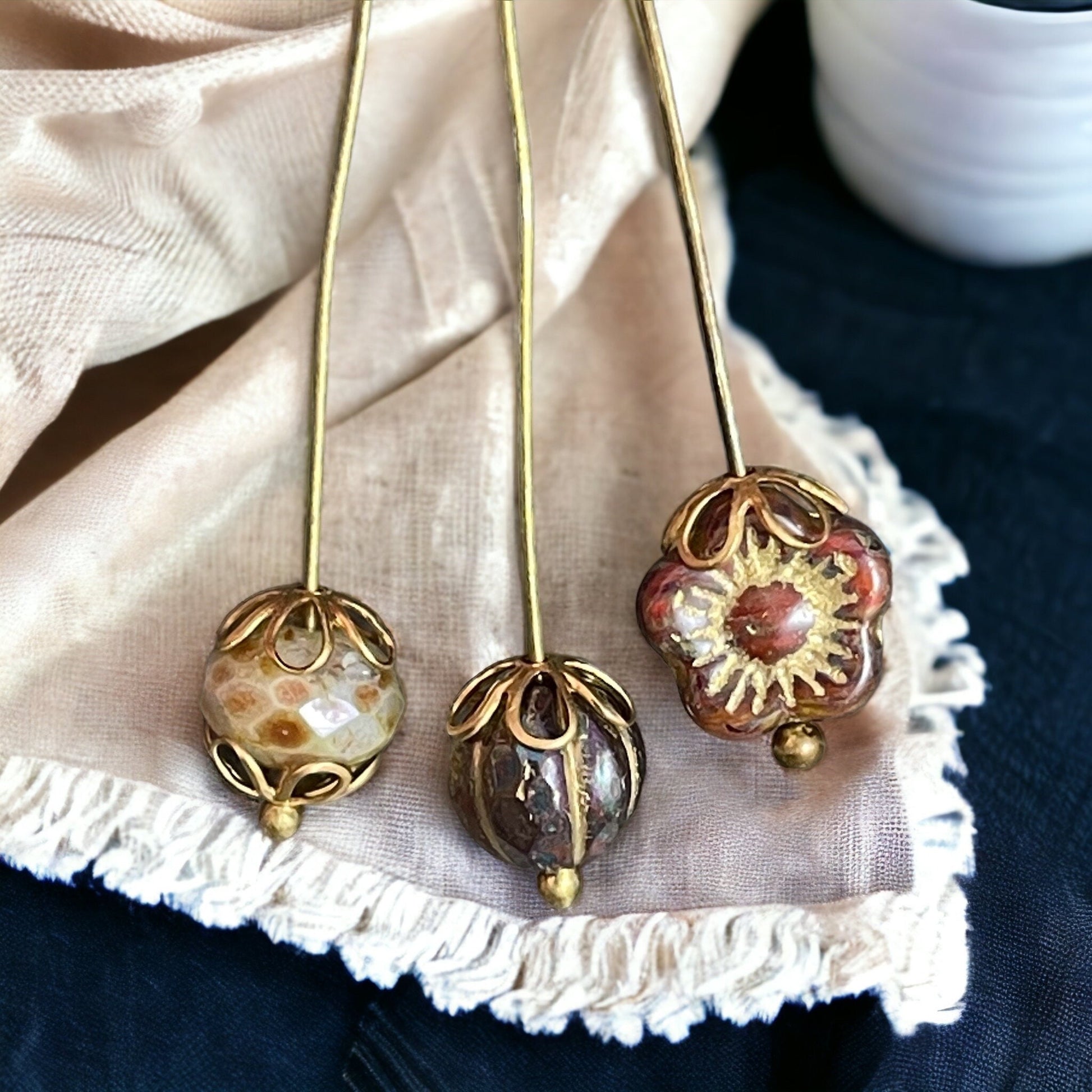 7.5mm Delicate Open Petal Bead Caps, Raw Brass (VJS/R306R) * Qty. 10