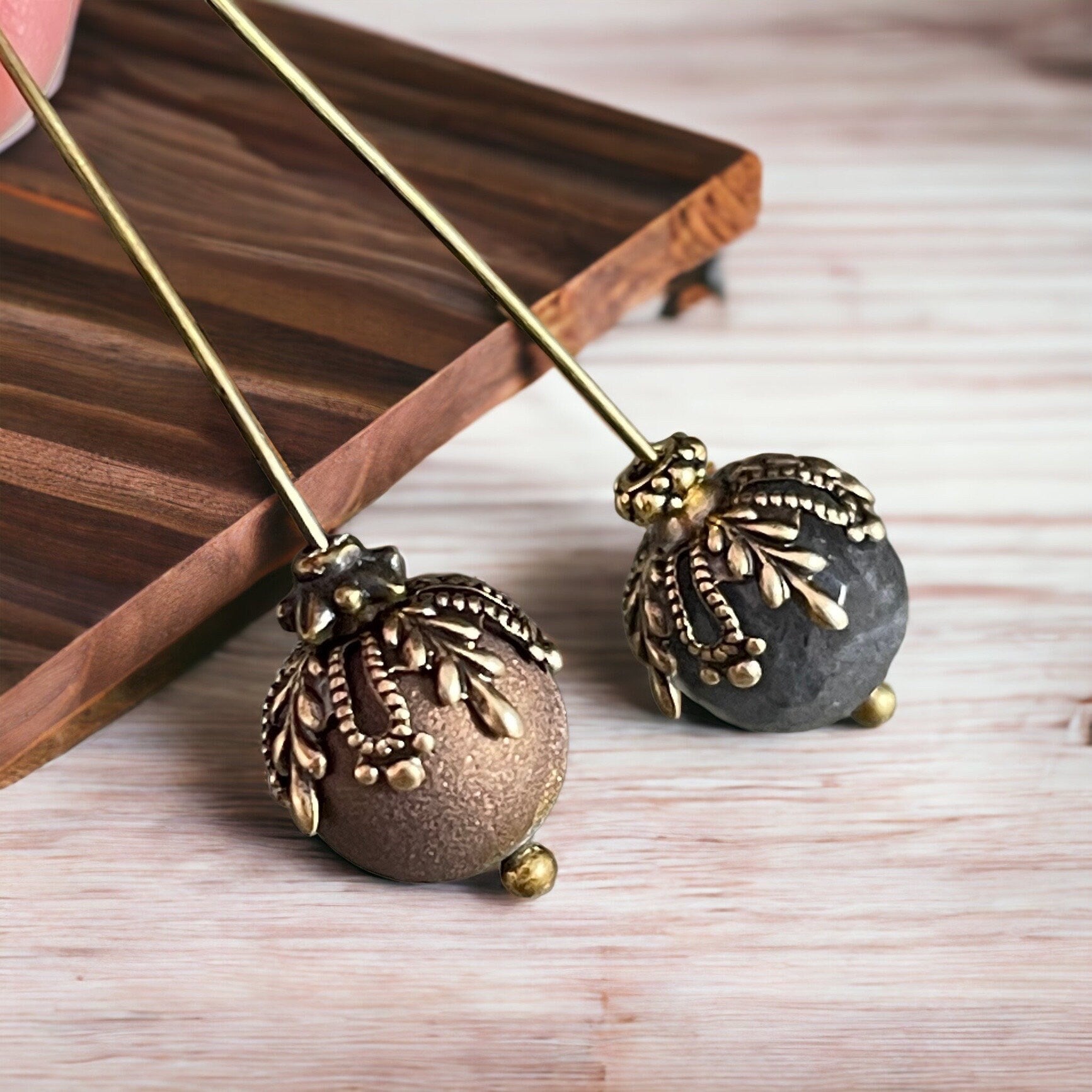 Antiqued Brass Floral Filigree Bead Caps ~ 12mm Ornate Victorian Bead Caps ~ Bronze Filigree Bead Caps (VJS/BB83) * Qty. 4