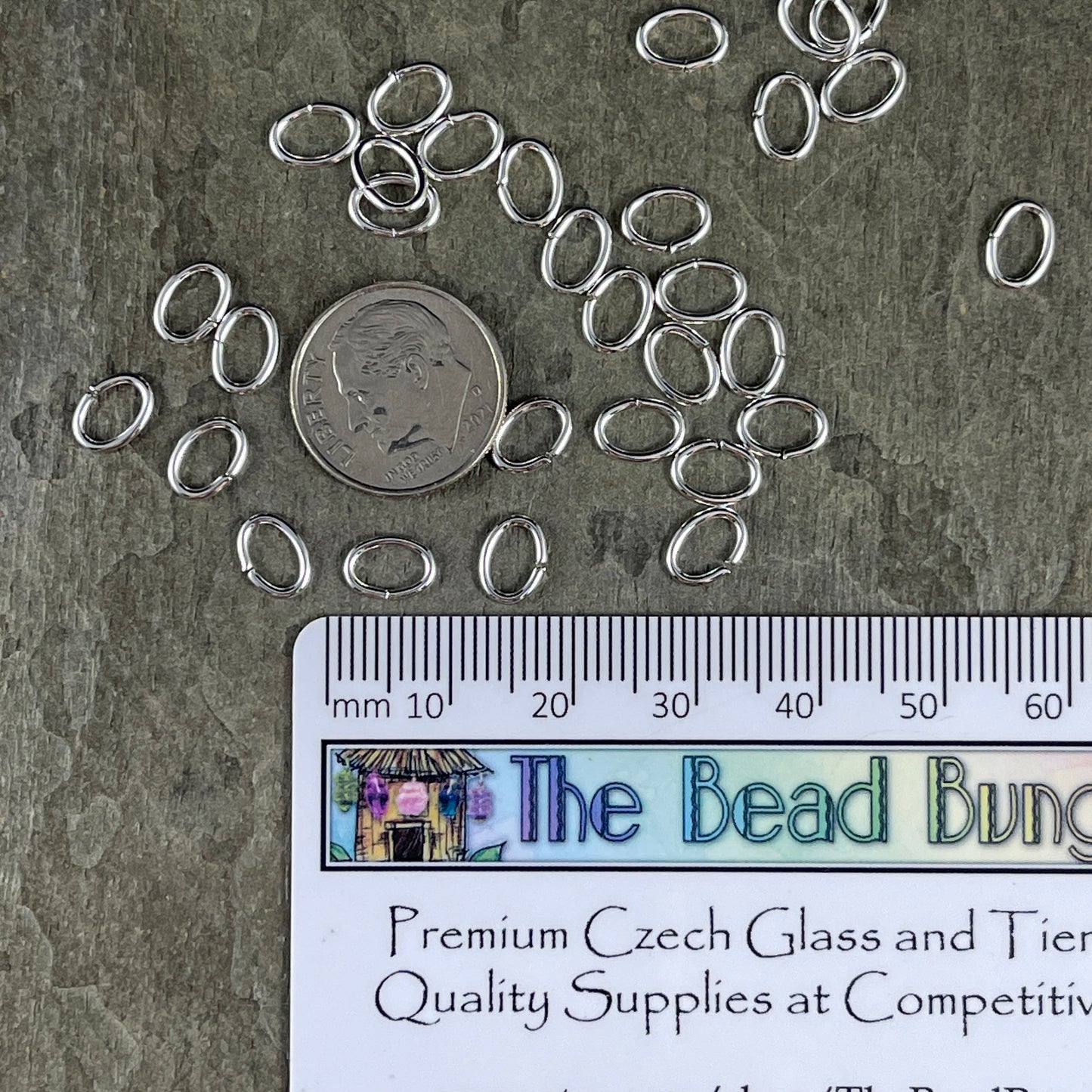 7x5mm Bright Silver Oval Shape Jump Rings ~ 18g Silver Plated Brass Open Jump Rings (FMG/5158) * Qty: 100