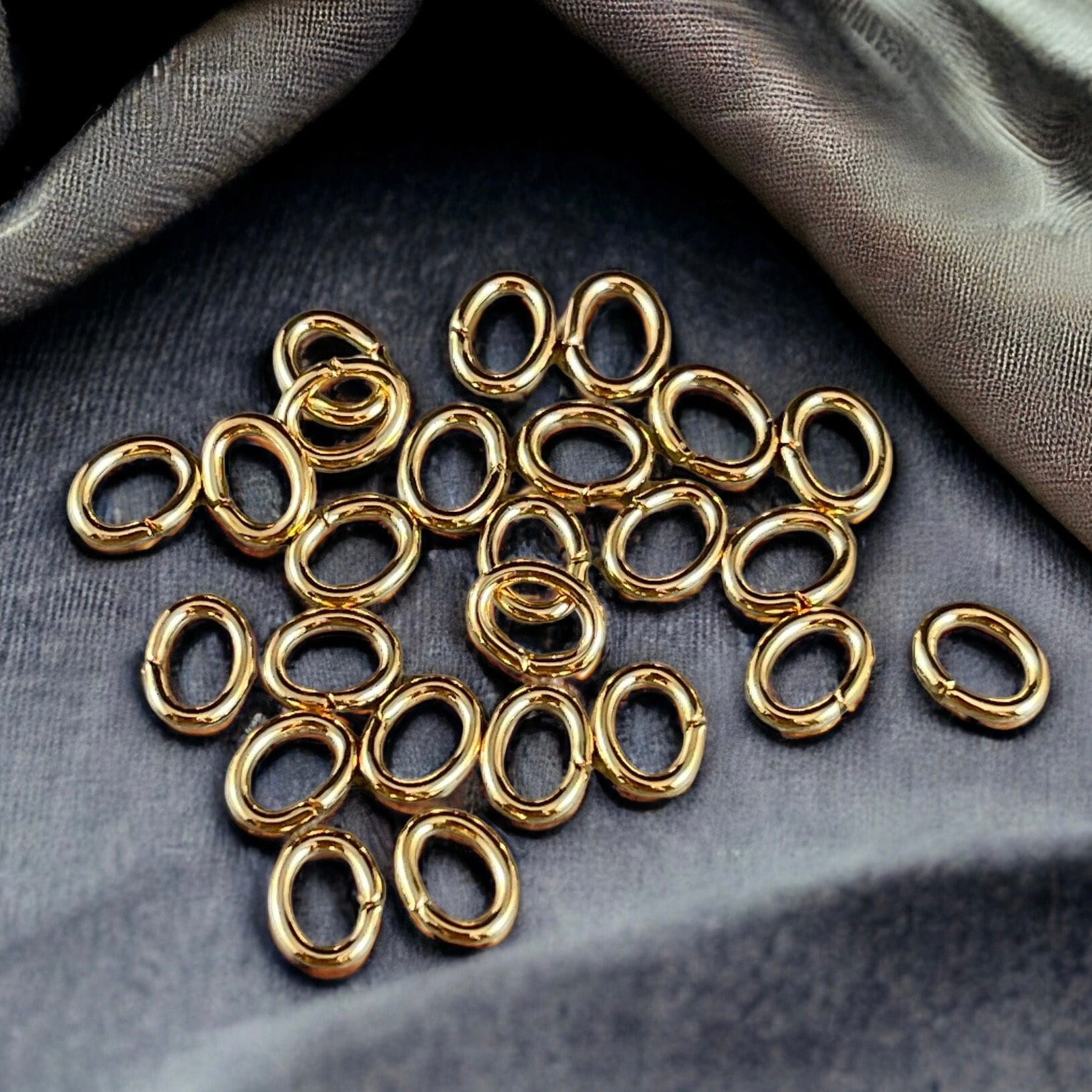 6x4mm Oval Jump Rings 18g Oval Jump Rings Gold Jump Rings Gold Plated Brass Open Jump Rings Oval Shape (FMG/5048) - Qty: 100