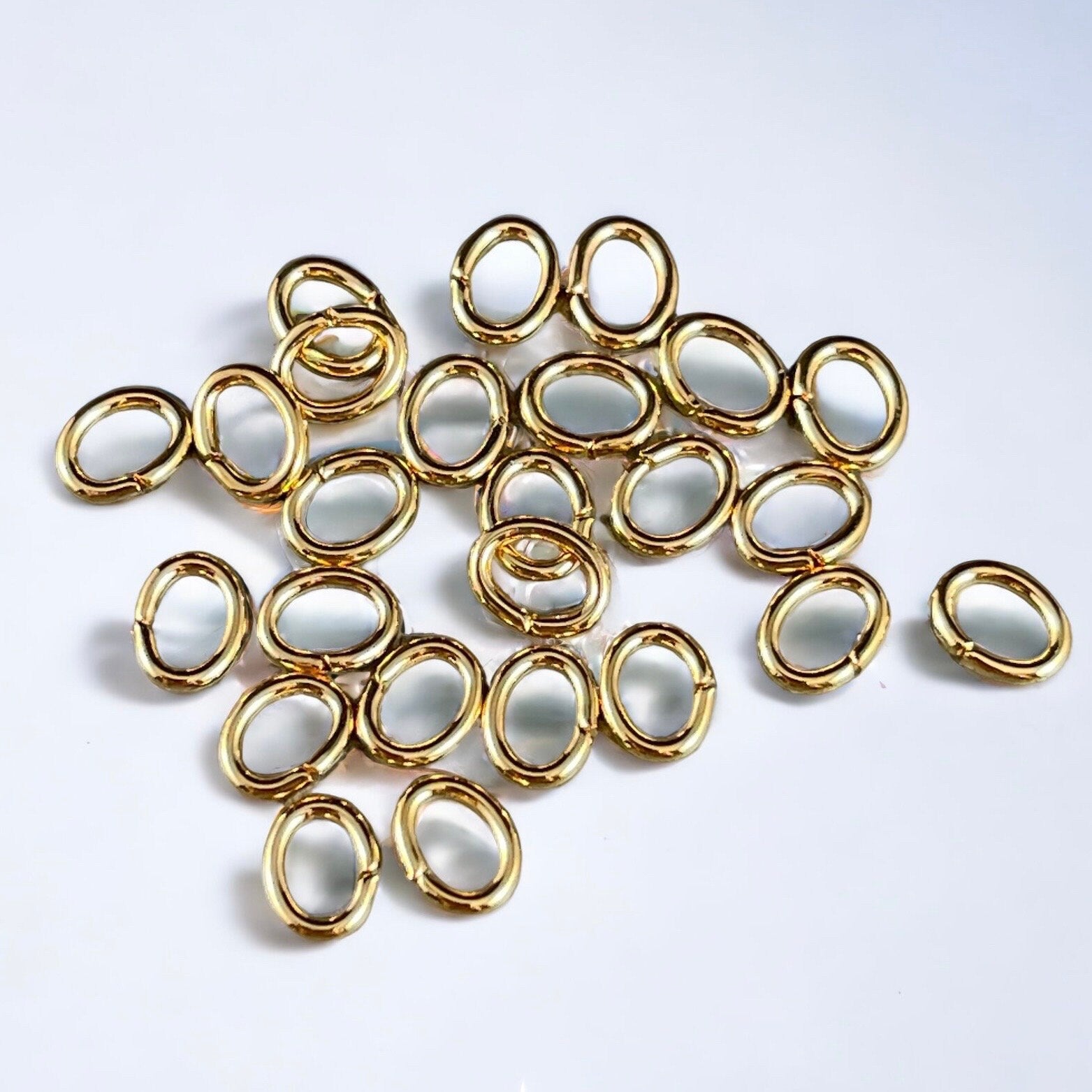 6x4mm Oval Jump Rings 18g Oval Jump Rings Gold Jump Rings Gold Plated Brass Open Jump Rings Oval Shape (FMG/5048) - Qty: 100