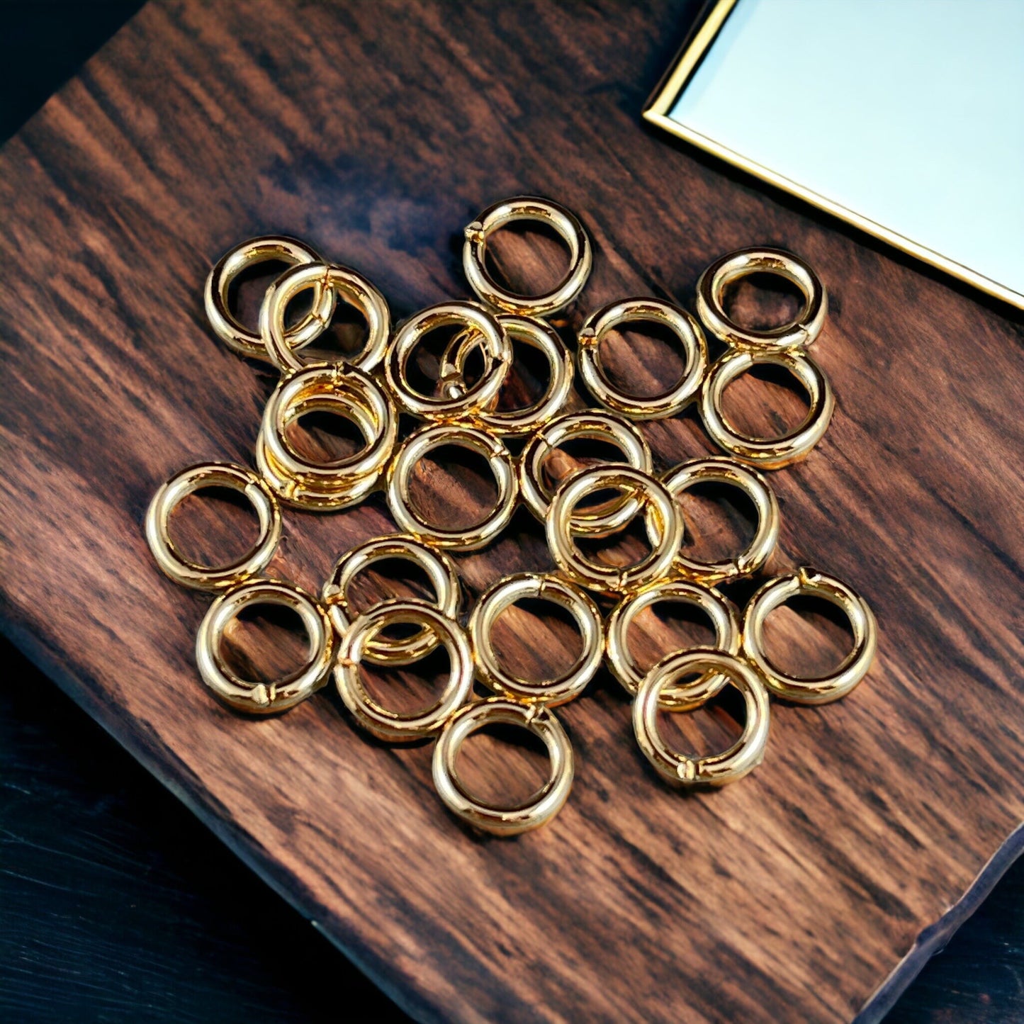 6mm Gold Jump Rings, 18g Plated Brass Open Jump Rings (4858) * Qty: 100