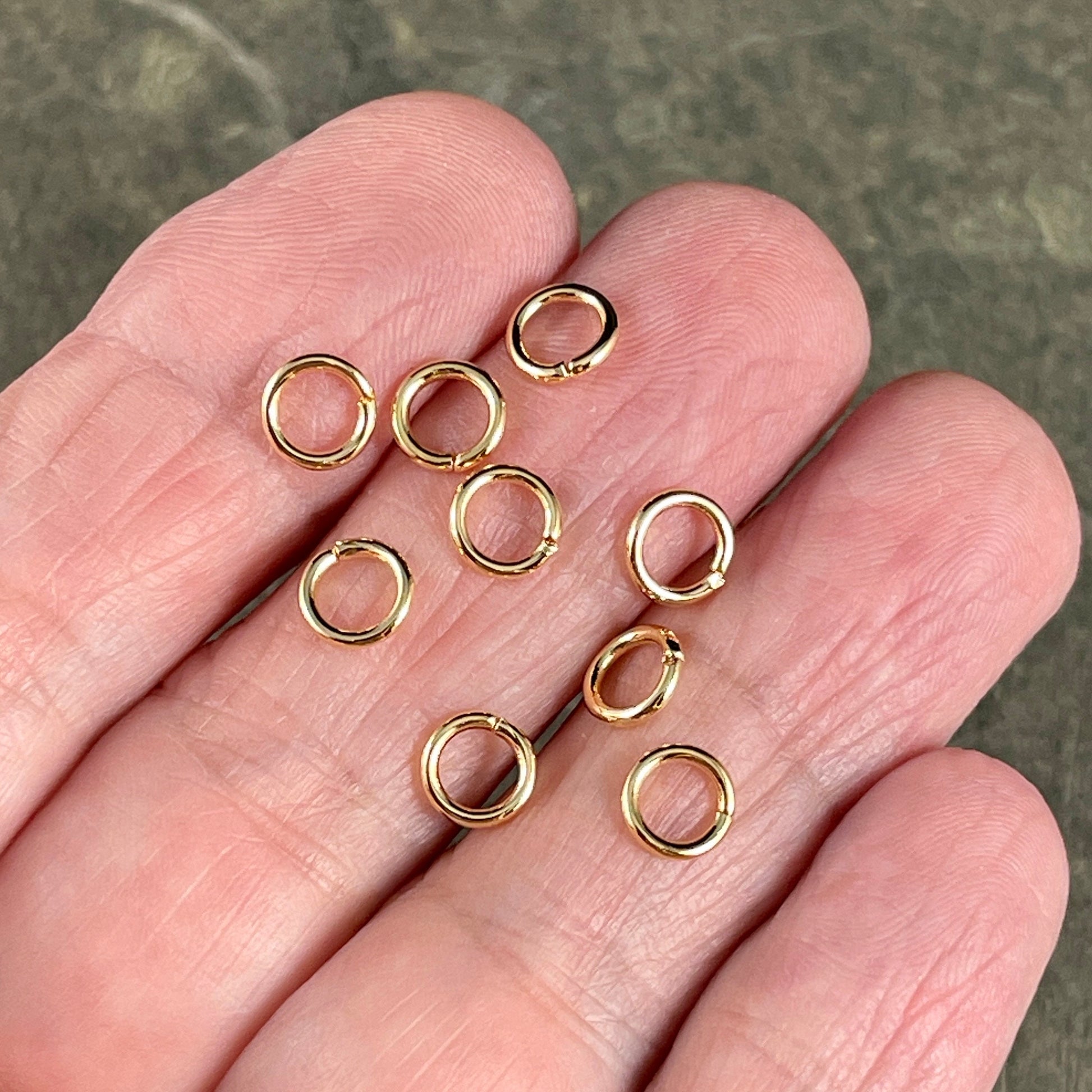 6mm Gold Jump Rings, 18g Plated Brass Open Jump Rings (4858) * Qty: 100