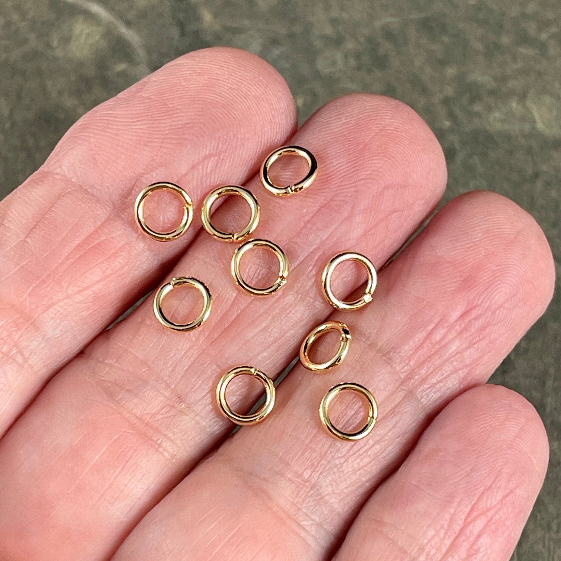 6mm Round Jump Rings, 18g Open, Gold Plated Brass (FMG/4858) * Qty: 100