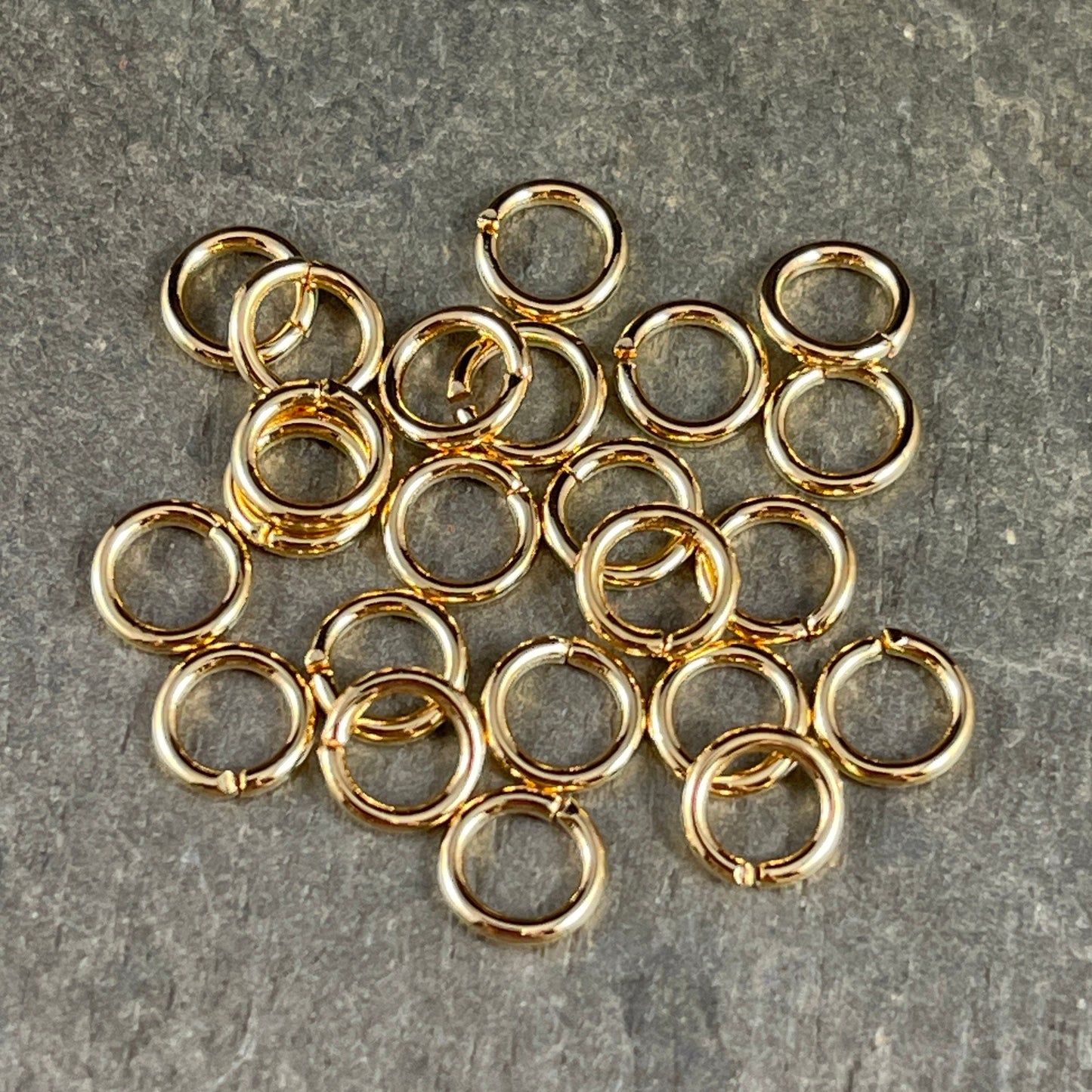 6mm Gold Jump Rings, 18g Plated Brass Open Jump Rings (4858) * Qty: 100