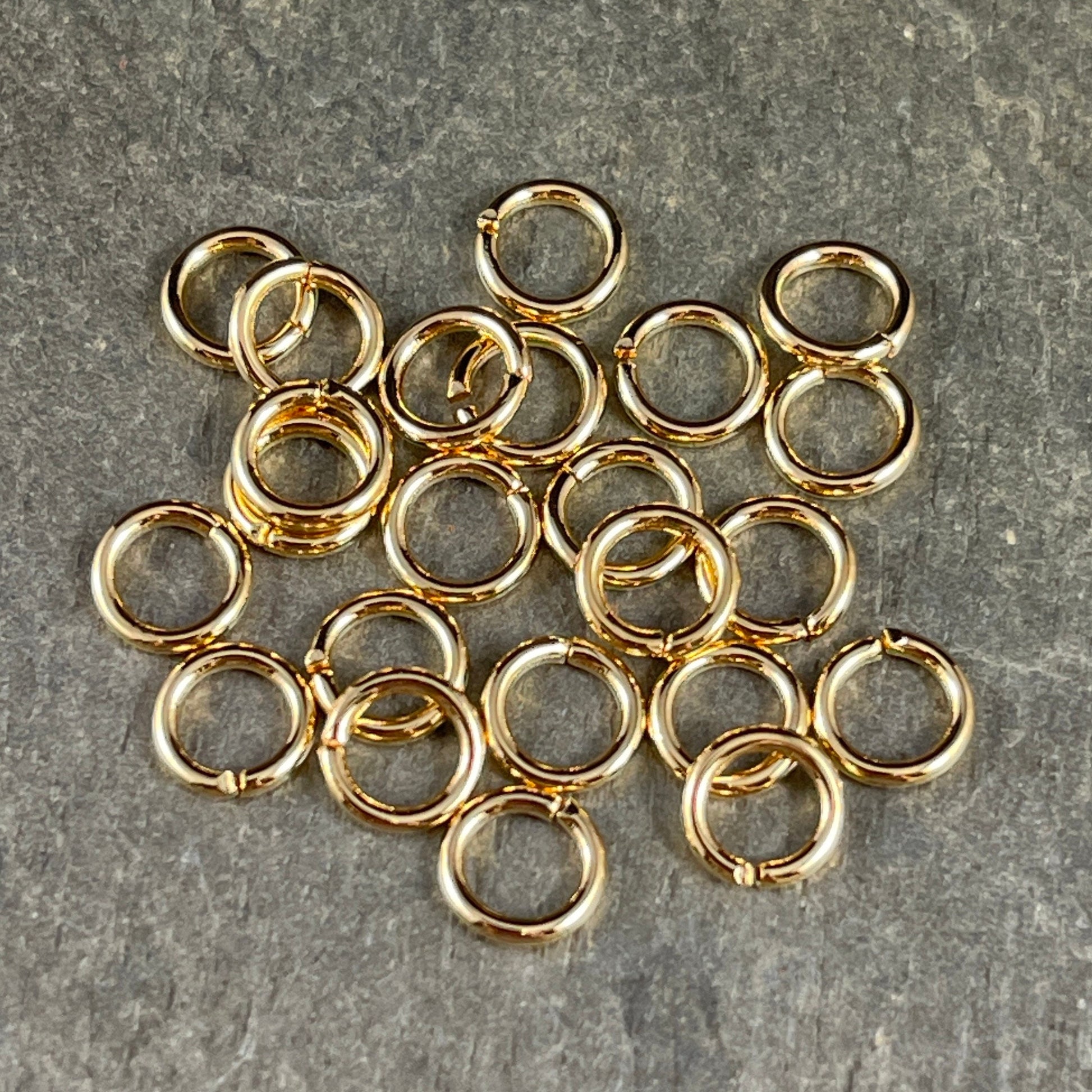 6mm Gold Jump Rings, 18g Plated Brass Open Jump Rings (4858) * Qty: 100