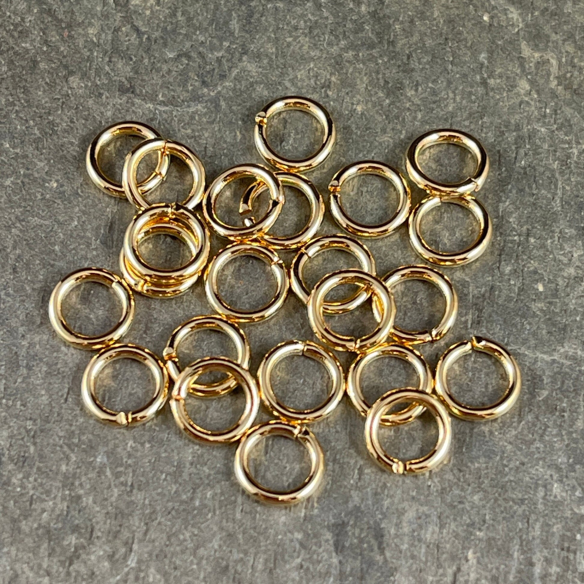 6mm Round Jump Rings, 18g Open, Gold Plated Brass (FMG/4858) * Qty: 100