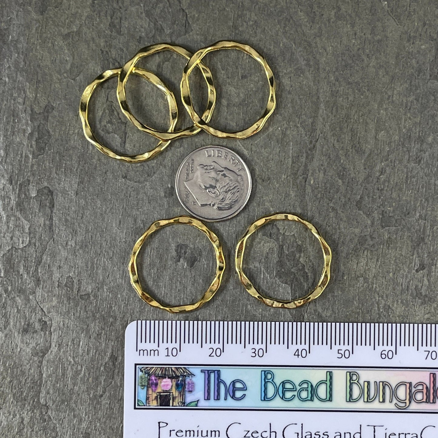 Link Ring Connector ~ Gold Plated Organic Linking Rings ~ 22mm Flat Ring ~ Nickel Free (A017-G-NF) * Qty. 20