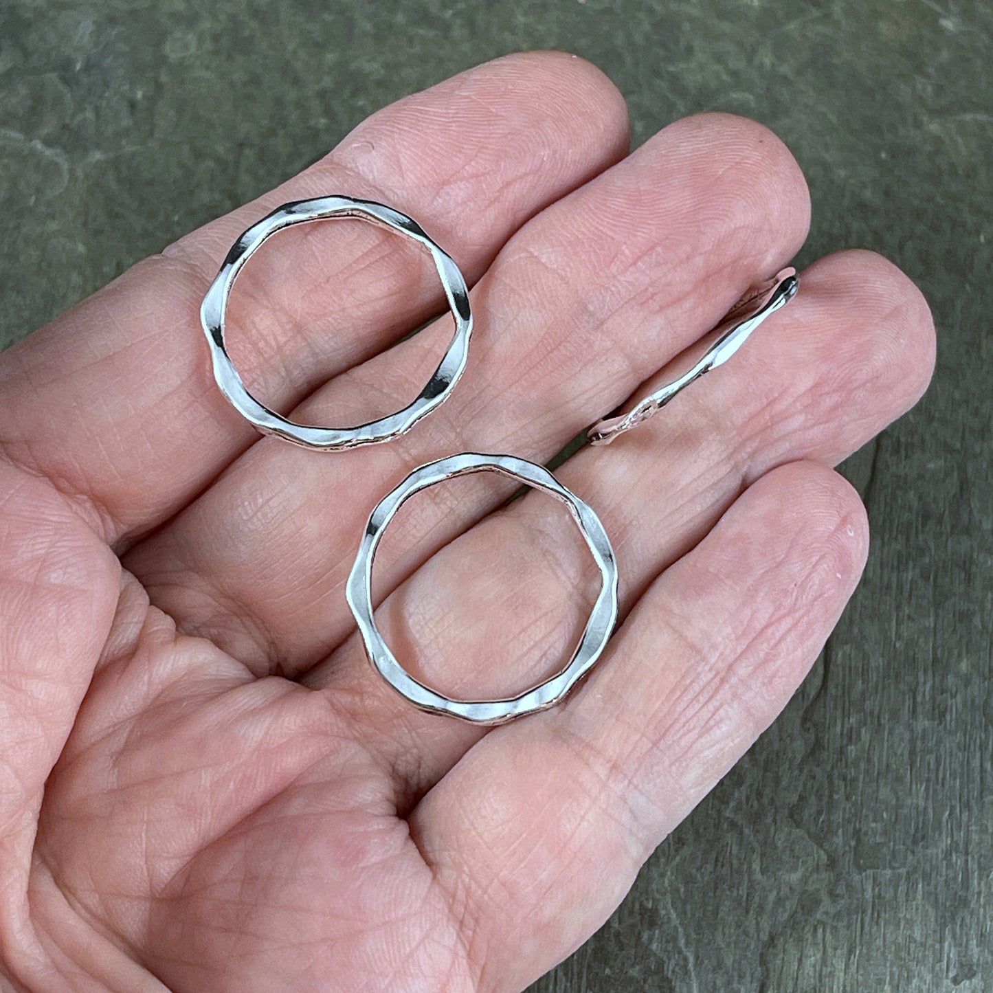 22mm Flat Linking Ring, Silver Plated Circle Connector (A017-AS-LF) * Qty. 30