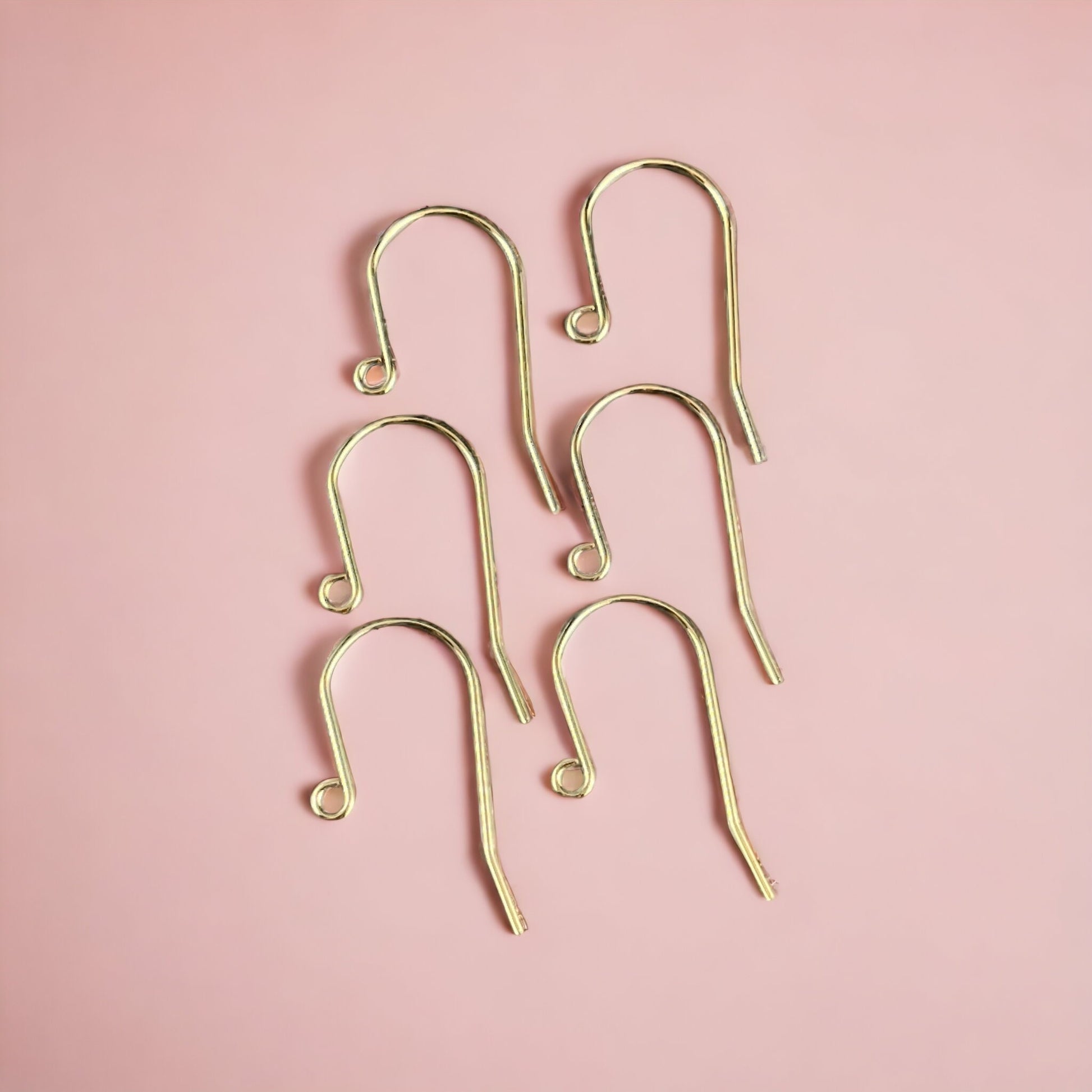 Gold Stainless Steel Hypoallergenic Ear Wires, 27x16mm Horseshoe Shape Large Ear Wires (F227-29G) * Qty. 10