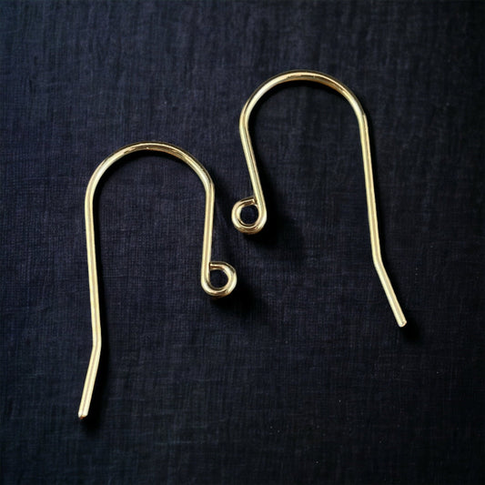 Gold Stainless Steel Hypoallergenic Ear Wires, 27x16mm Horseshoe Shape Large Ear Wires (F227-29G) * Qty. 10