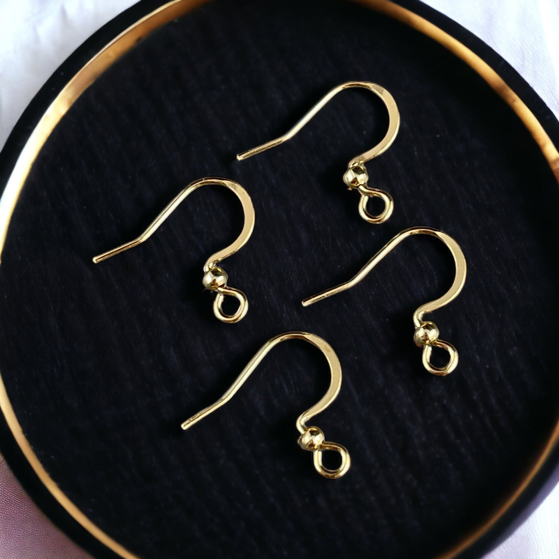 Stainless Steel Hypoallergenic Gold Ear Wires, 16mm French Hook with Ball (F227-25G) * Qty. 24