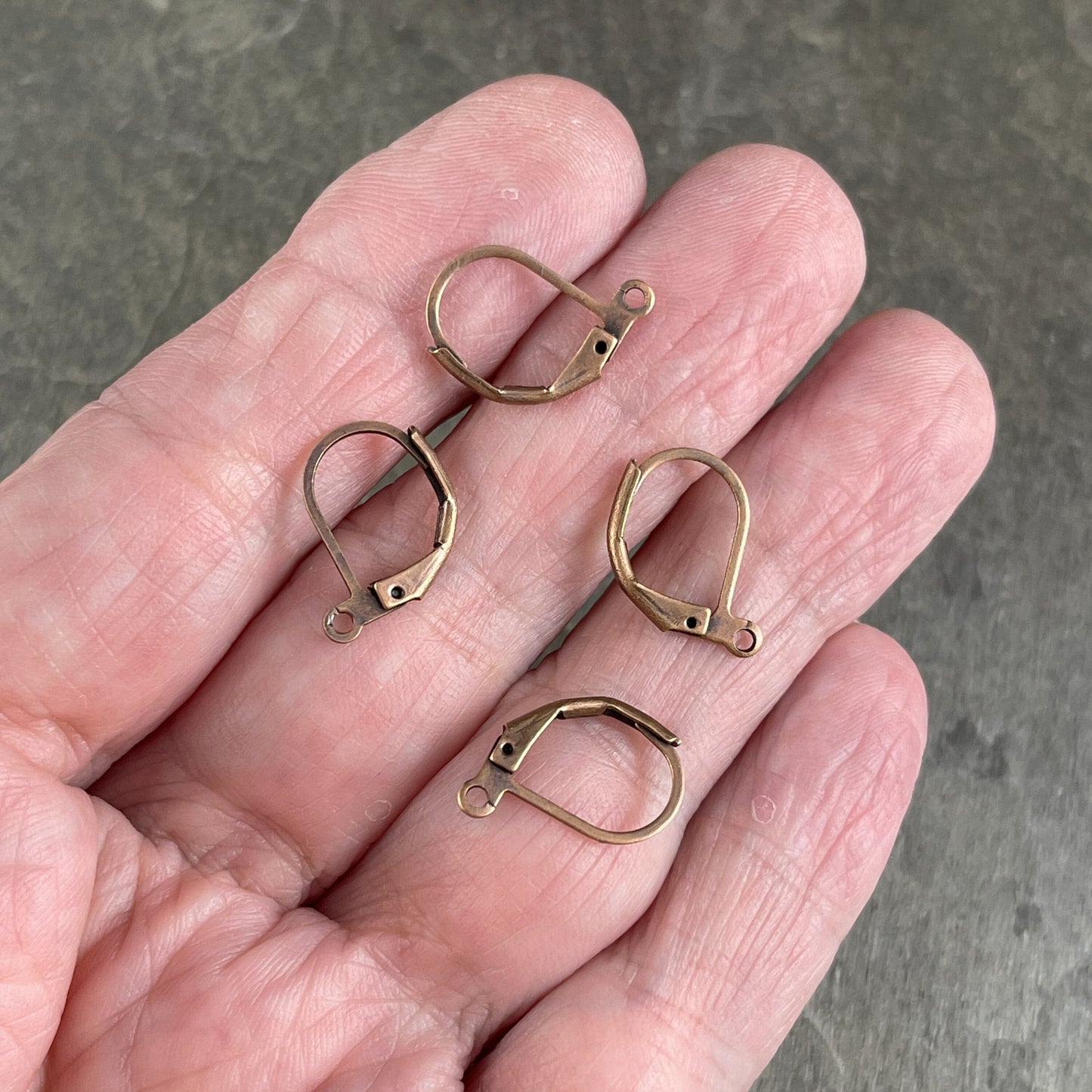 Lever Back Earwires, 15x10mm Nickel Free Copper Plated Ear Wires (EC223-R) *