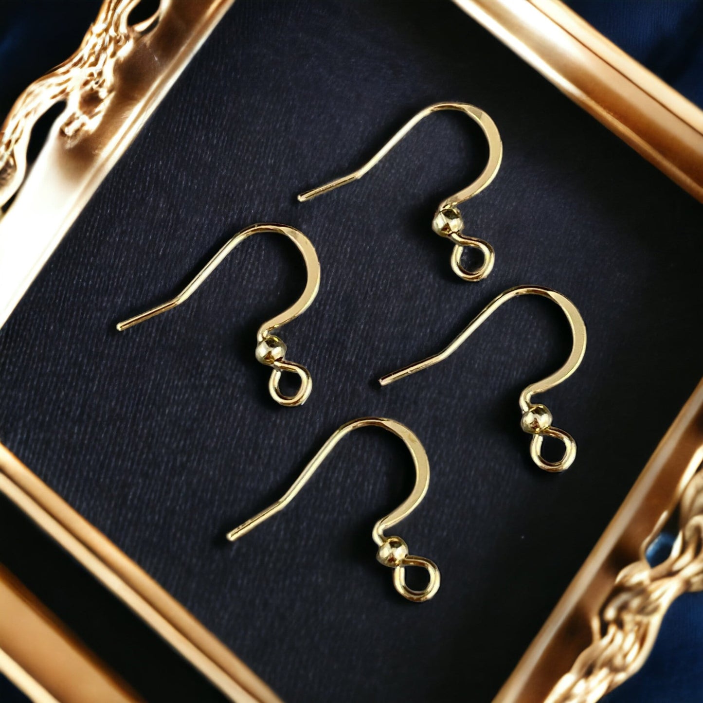 Stainless Steel Hypoallergenic Gold Ear Wires, 16mm French Hook with Ball (F227-25G) * Qty. 24