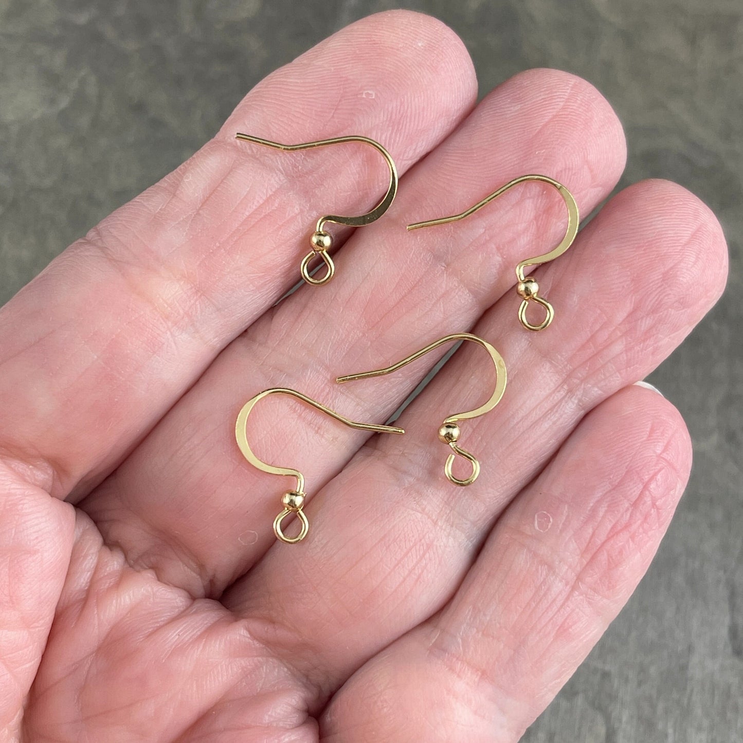 Stainless Steel Hypoallergenic Gold Ear Wires, 16mm French Hook with Ball (F227-25G) * Qty. 24