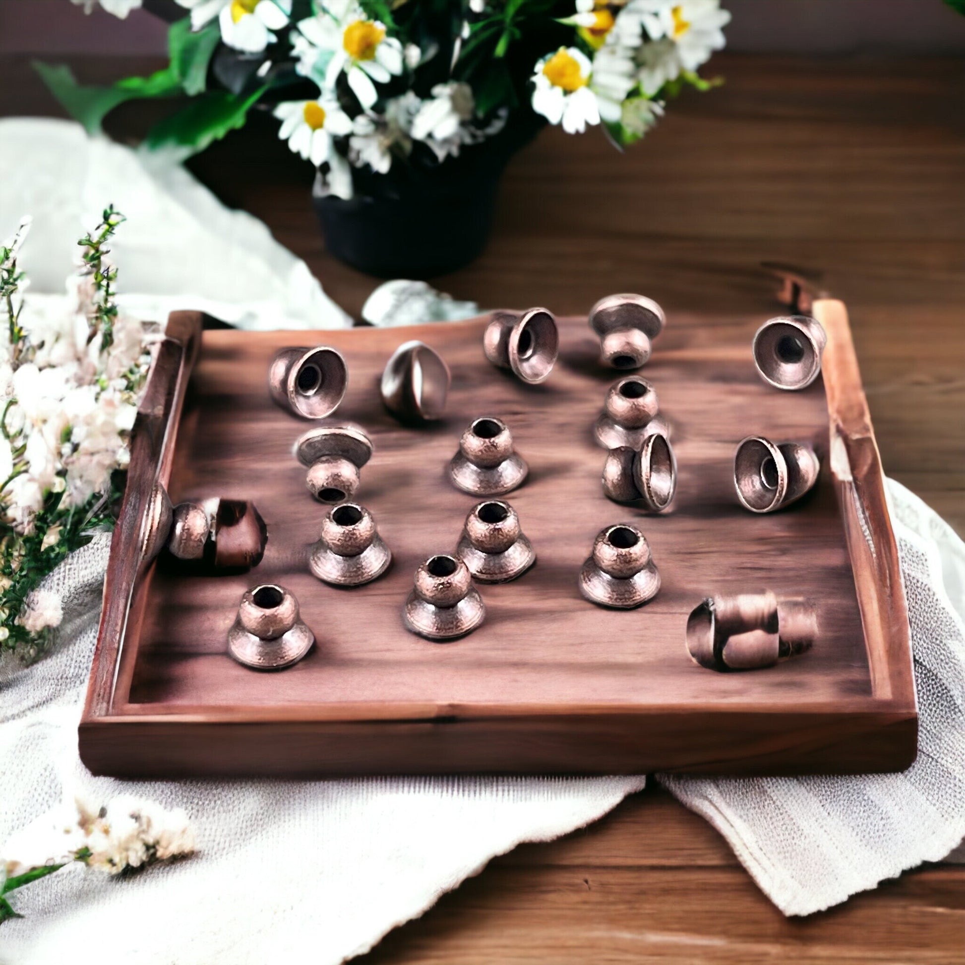 Copper Bead Caps, 4mm Knob Bead Caps, Small Copper Bead Caps, 4mm Bead Caps, Antiqued Copper Bead Caps (VJS-A53A) *
