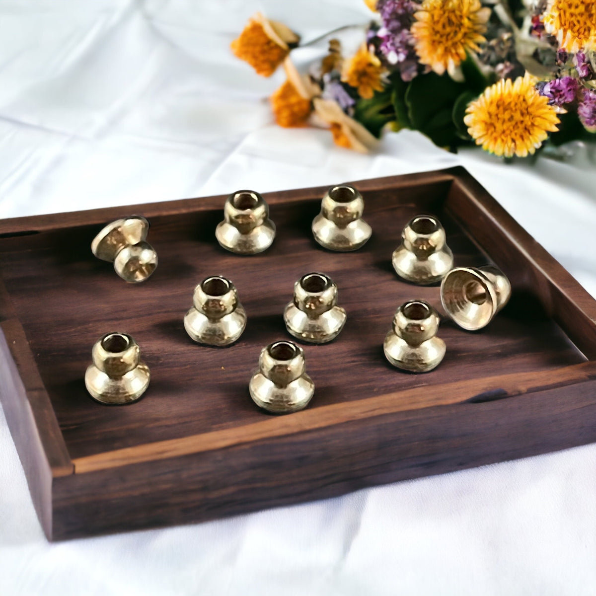 4mm Knob Bead Caps, Small, Raw Brass (VJS-BB53) * Qty. 12 or 24