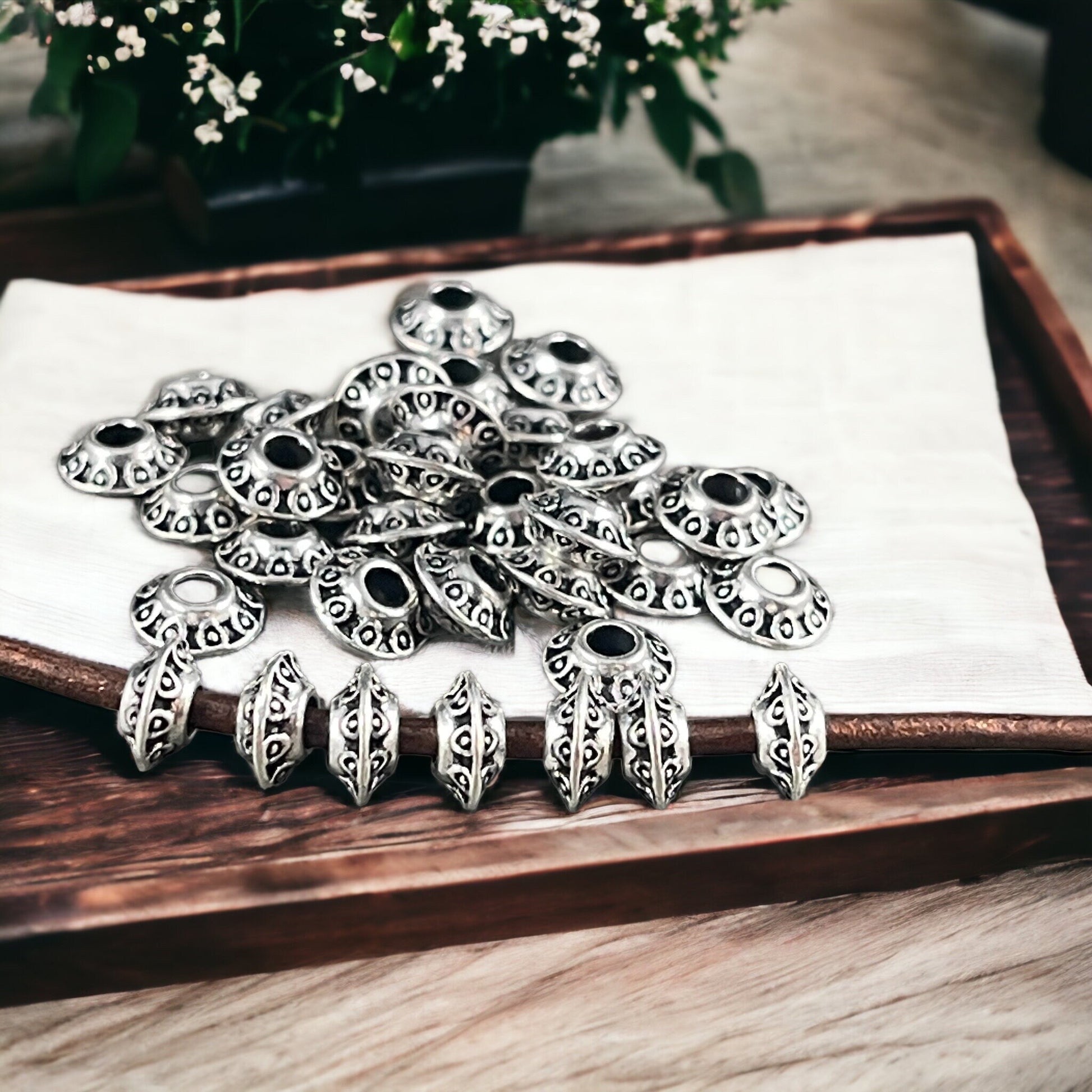 Antiqued Silver Bicone Spacer - 6x3mm Saucer Beads (0725Y-S) * Qty. 100