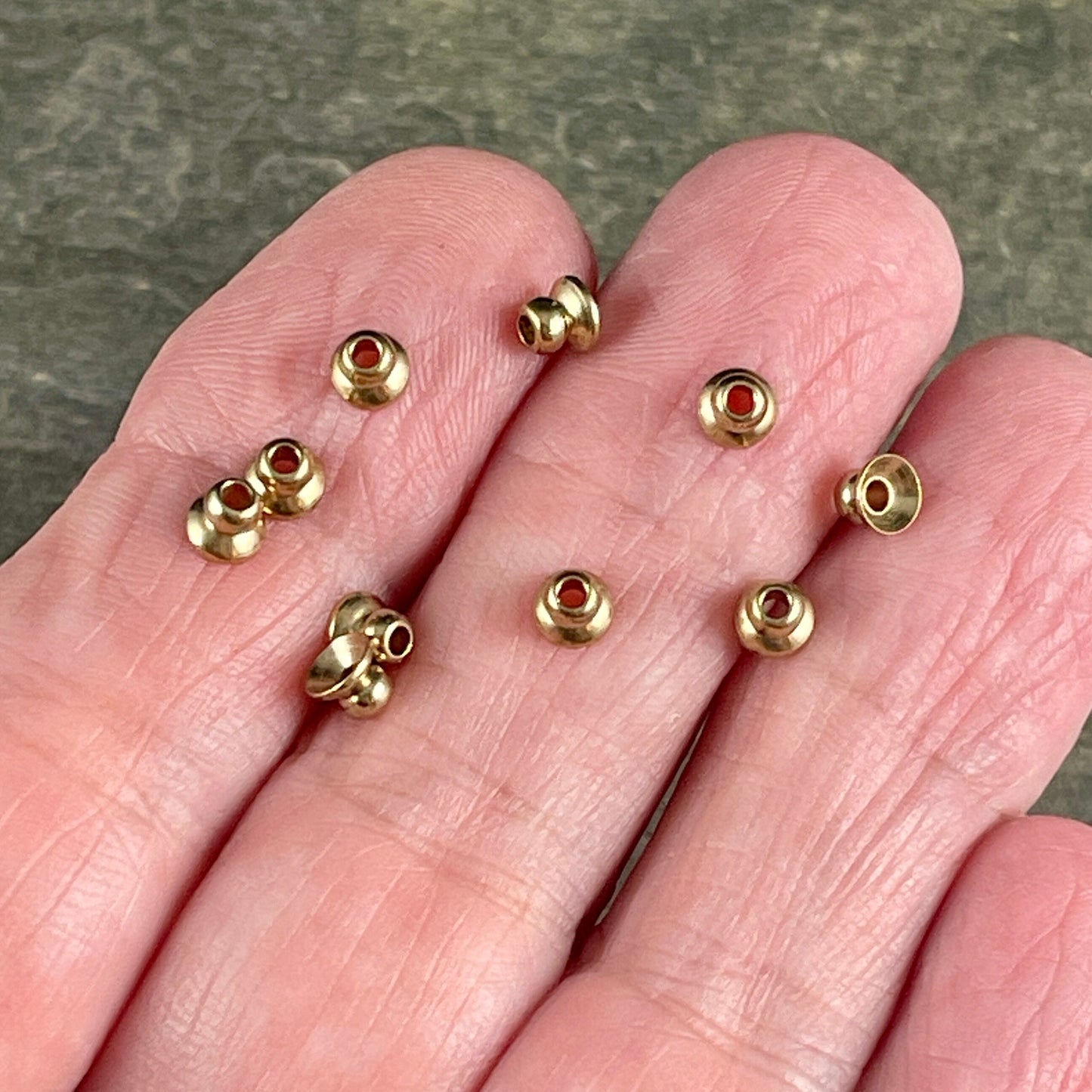 4mm Raw Brass Knob Bead Caps, Small Gold Bead Caps (BB53) * Qty. 12 or 24