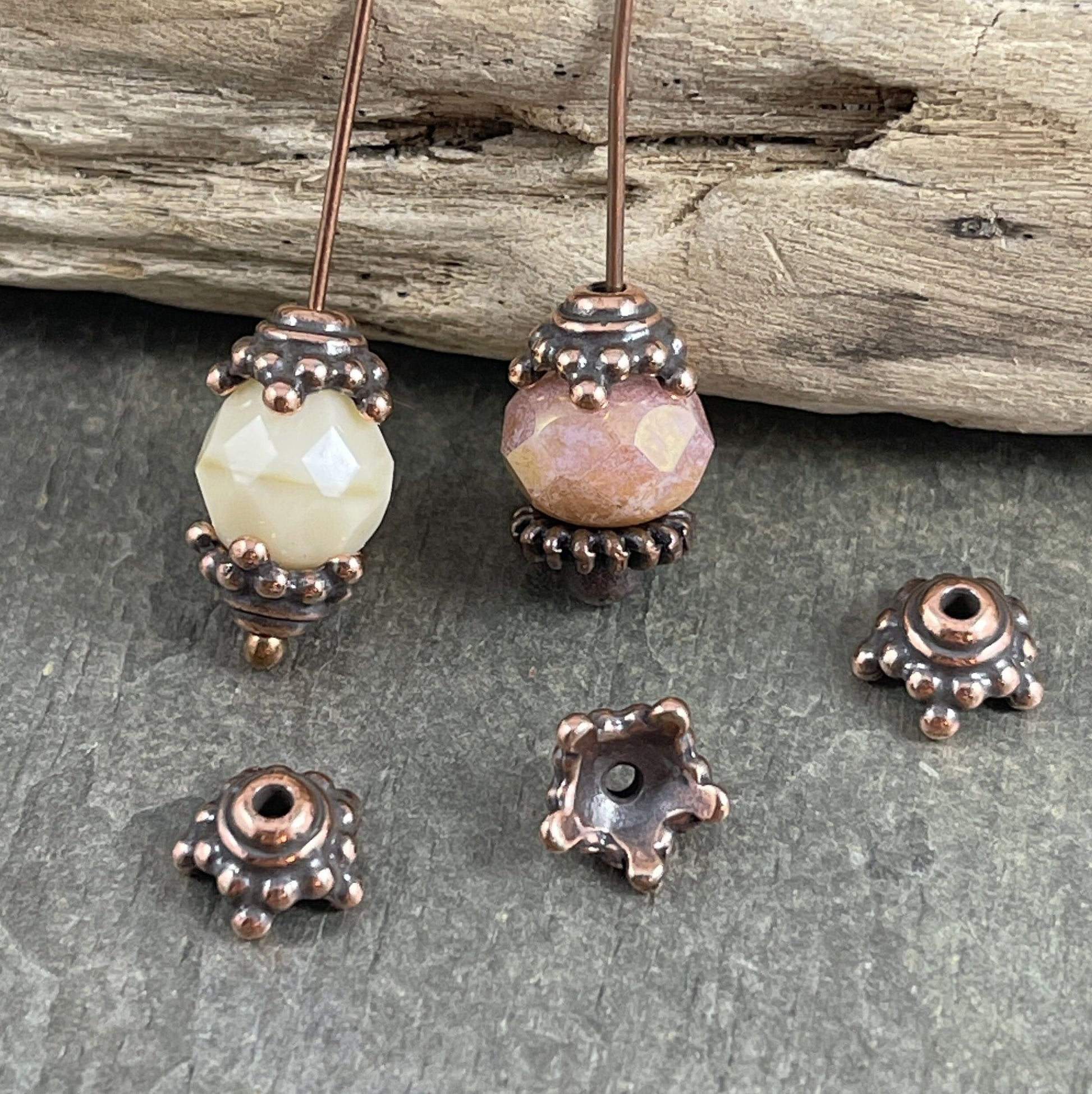 TierraCast Bead Caps - Antiqued Copper Beaded 7.75mm Star Bead Cap (PF/767-87) * Qty. 10