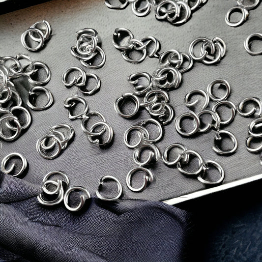 6mm Stainless Steel Round Jump Rings, 18g Open Jump Rings (STAS-E043) * Qty. 100