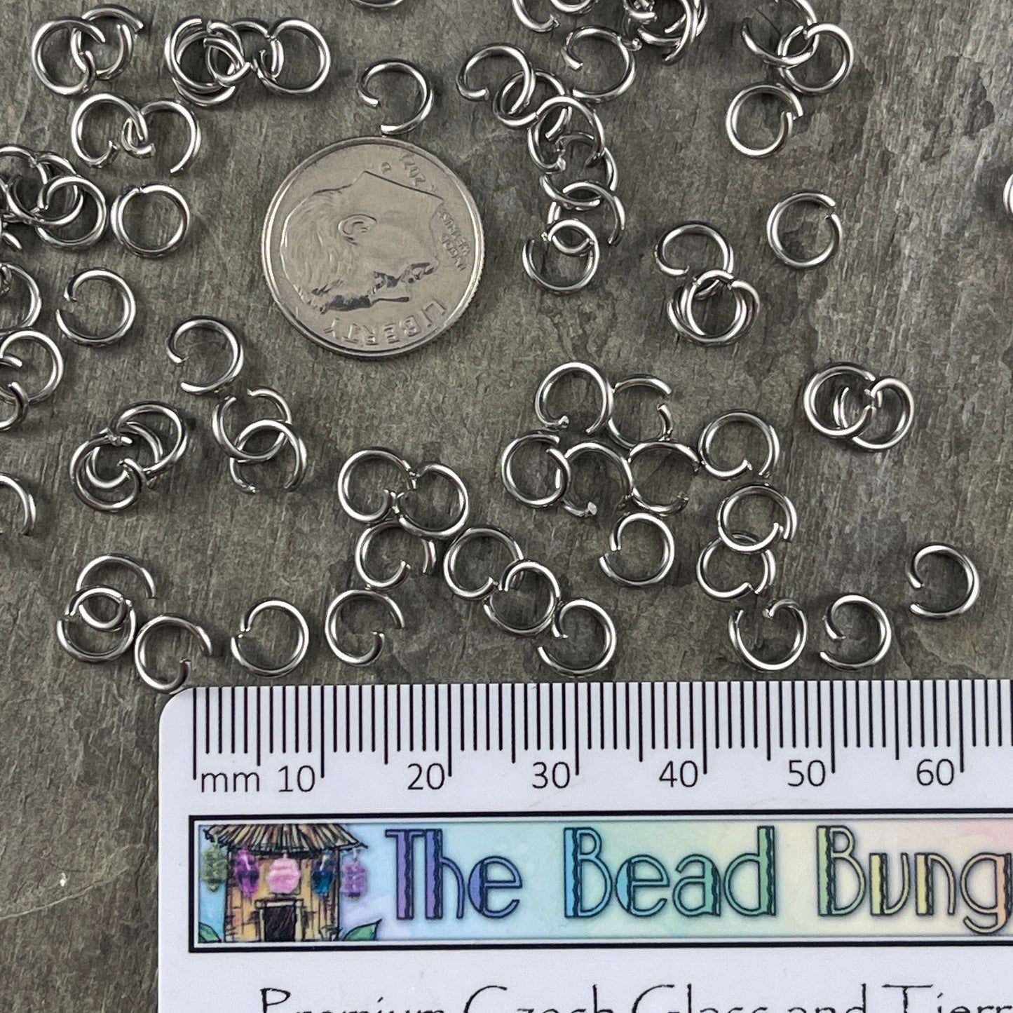 6mm Stainless Steel Round Jump Rings, 18g Open Jump Rings (STAS-E043) * Qty. 100