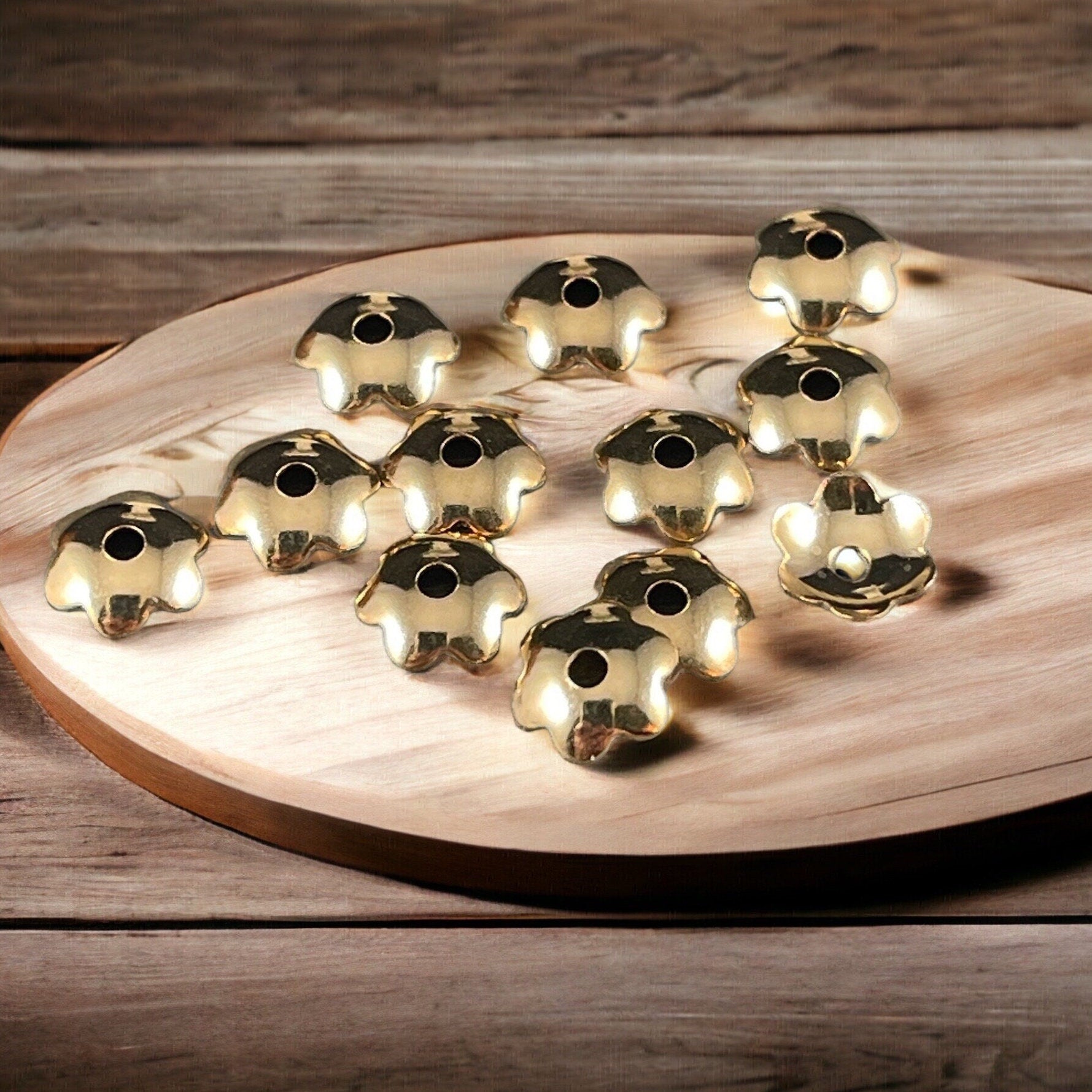 6mm Smooth Petal Bead Caps - Copper Plated, Gold Plated or Silver Plated (BC-7267) * Qty. 36