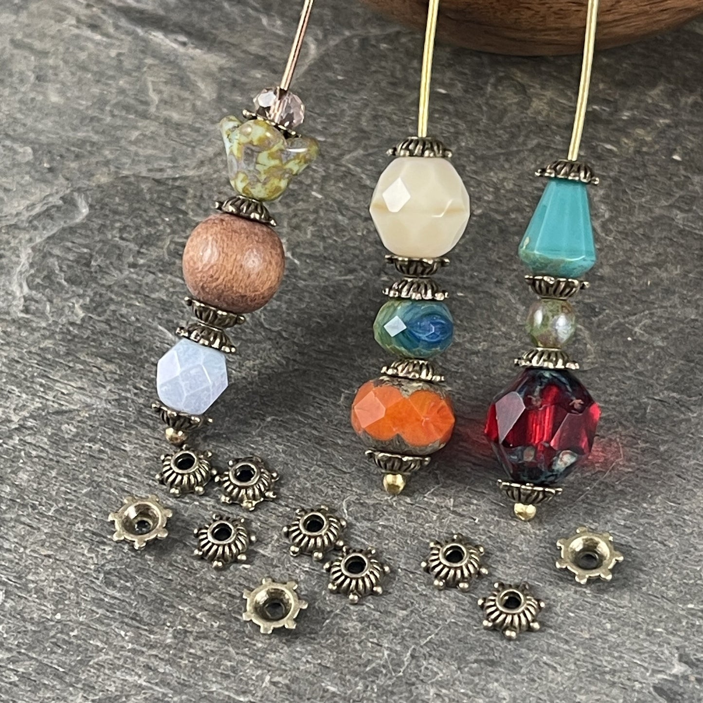 5mm Tibetan Style Antiqued Brass Bead Caps (MLF0514Y-NF) * Qty. 200