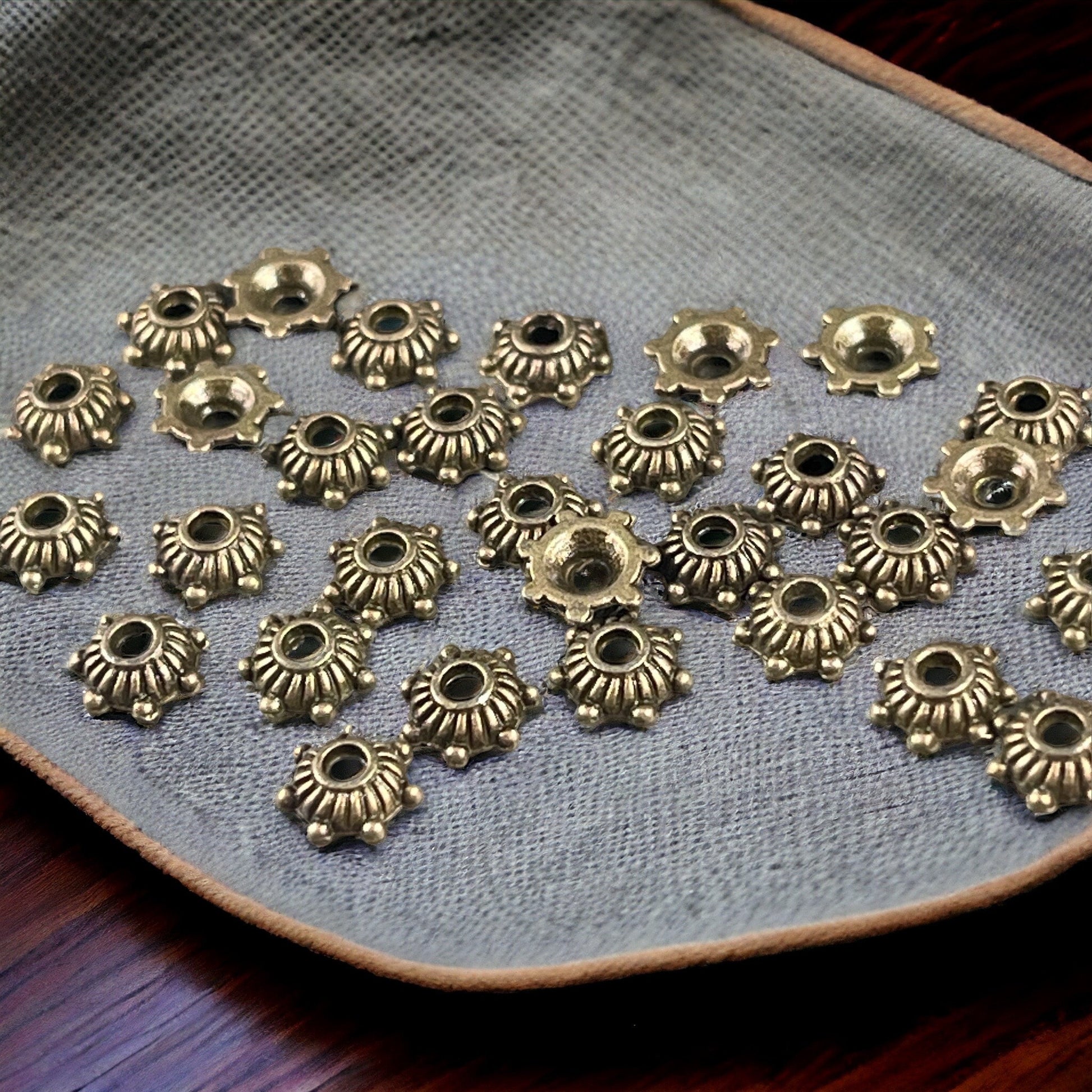 5mm Tibetan Style Antiqued Brass Bead Caps (MLF0514Y-NF) * Qty. 200