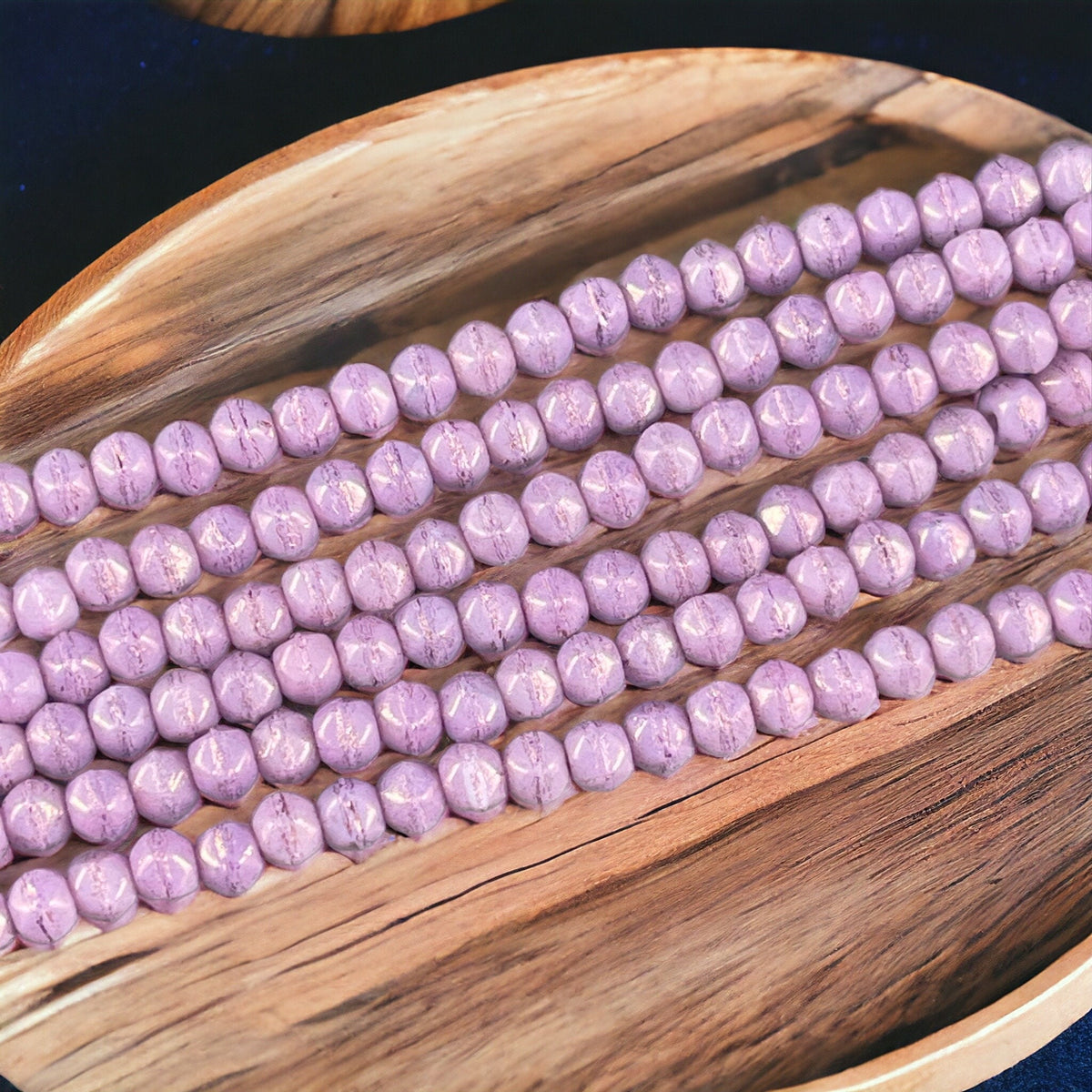 Czech Glass Beads - 3mm English Cut Purple Beads - Lavender Luster (EC3/SM-P14415) * Qty. 50