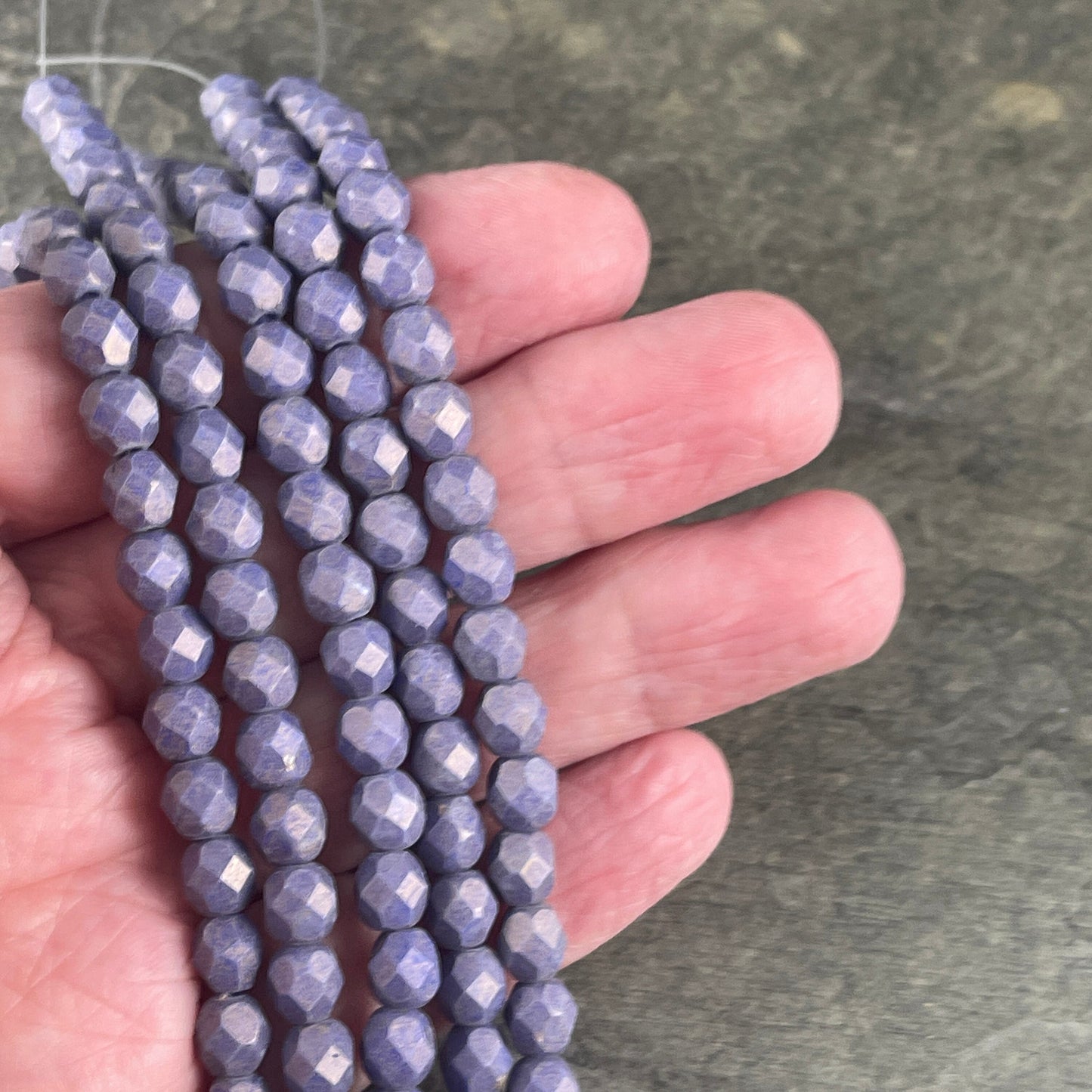 Purple Czech Beads - 6mm Faceted Round Beads, Pacifica Elderberry Satin Matte Finish (FP6/SM-PS1003) * Qty. 25