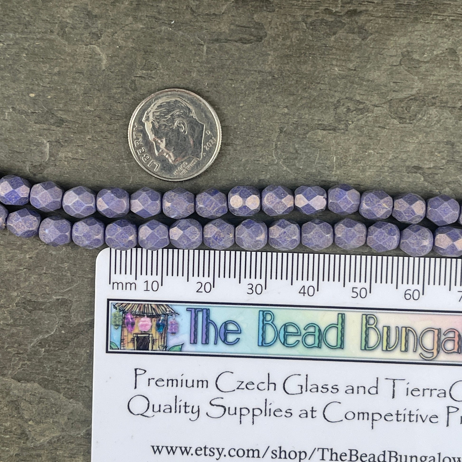 Purple Czech Beads - 6mm Faceted Round Beads, Pacifica Elderberry Satin Matte Finish (FP6/SM-PS1003) * Qty. 25