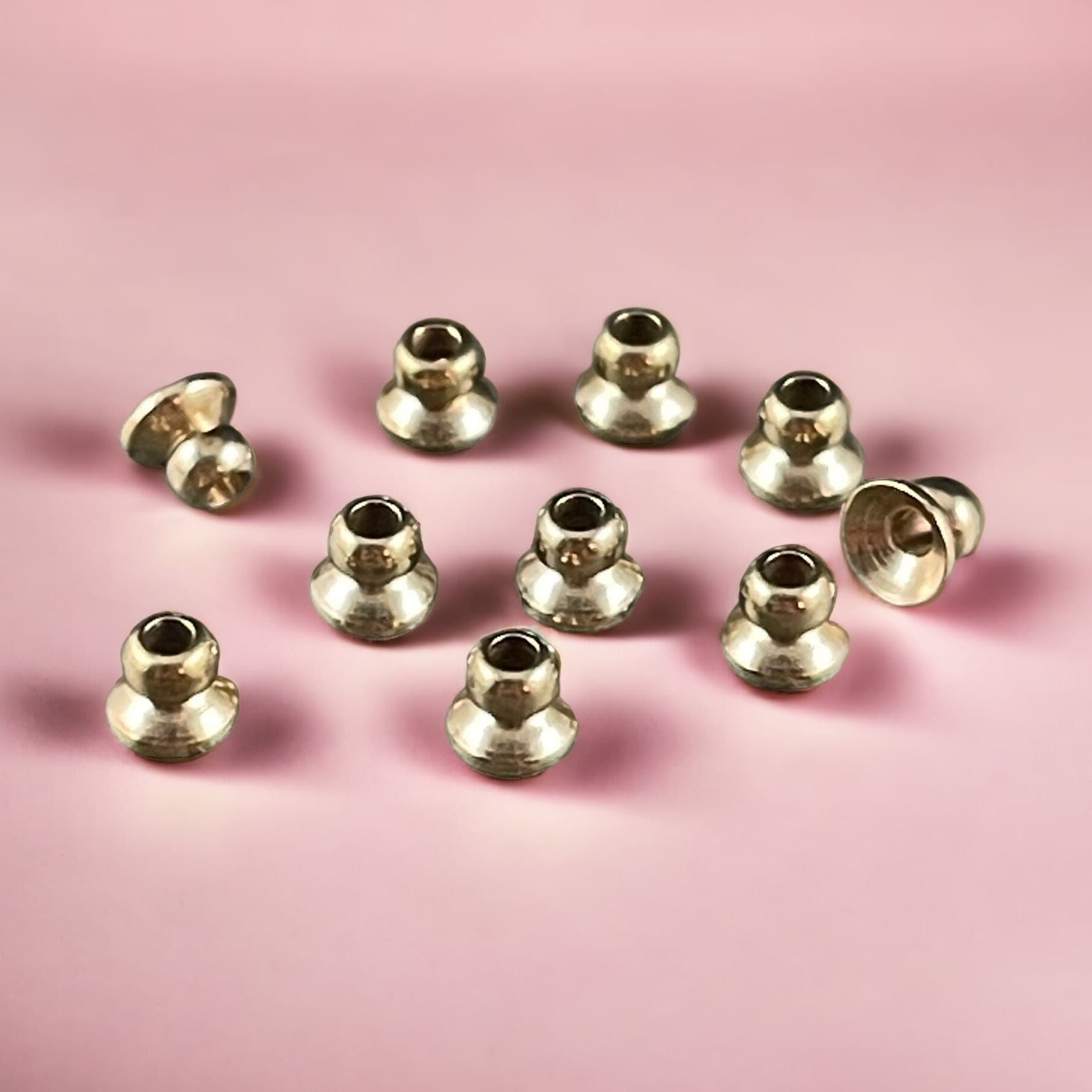 4mm Raw Brass Knob Bead Caps, Small Gold Bead Caps (BB53) * Qty. 12 or 24