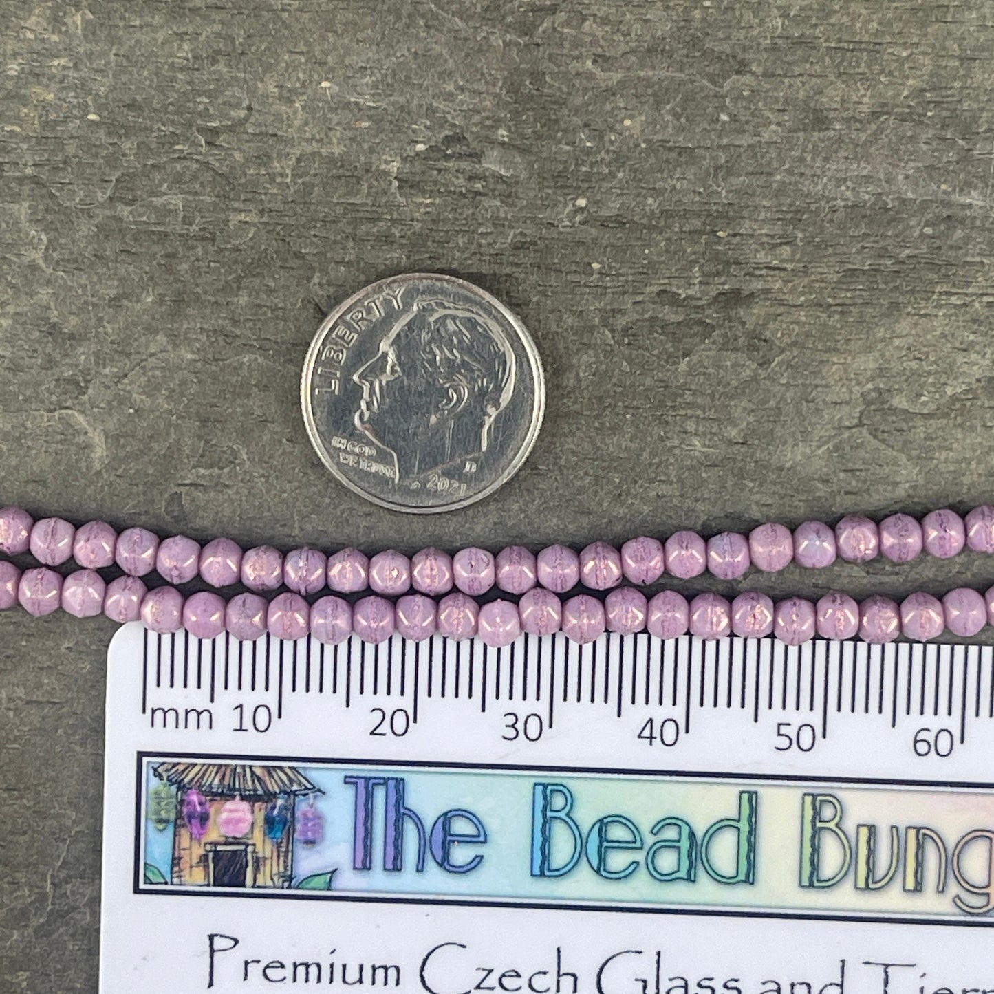 Czech Glass Beads - 3mm English Cut Purple Beads - Lavender Luster (EC3/SM-P14415) * Qty. 50