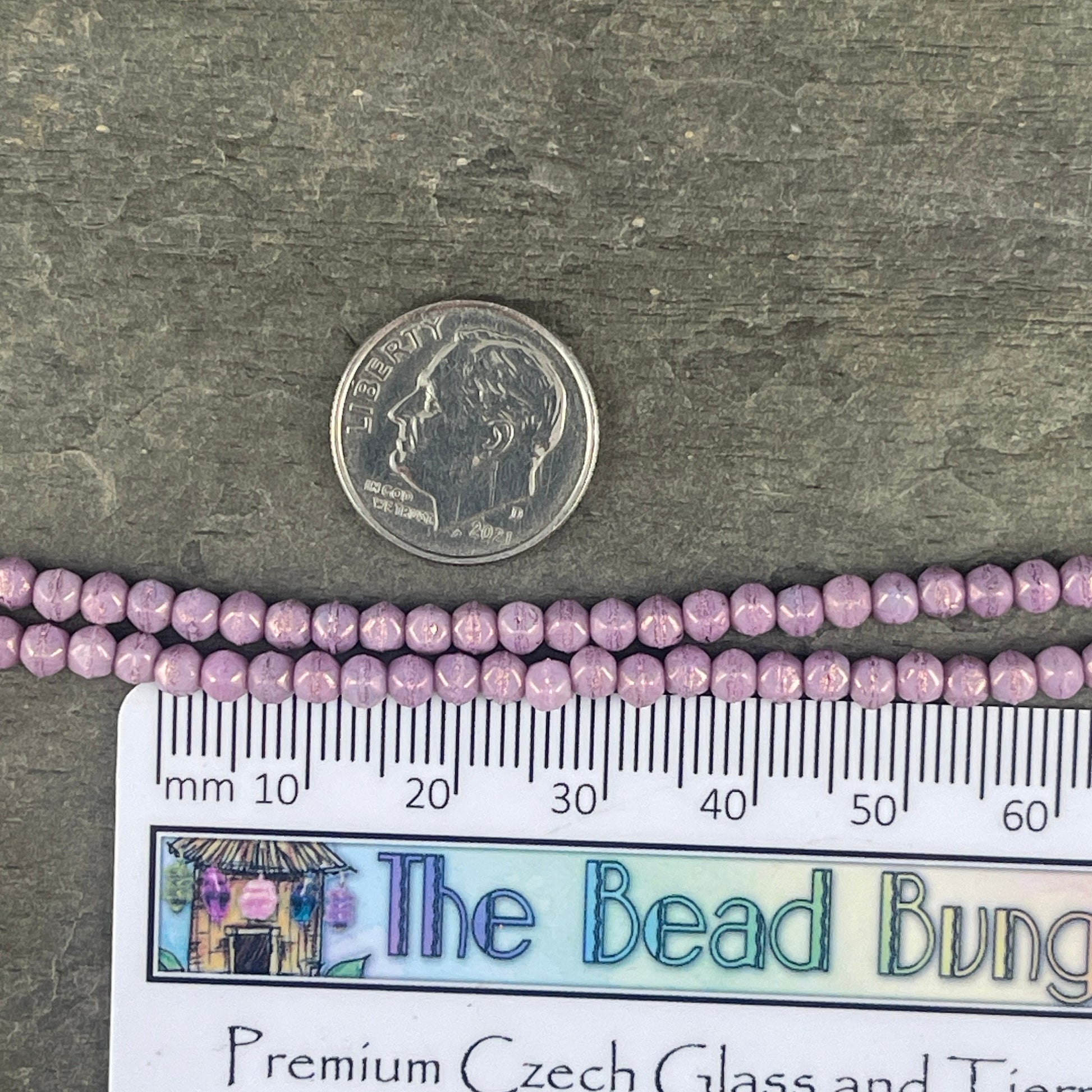Czech Glass Beads - 3mm English Cut Purple Beads - Lavender Luster (EC3/SM-P14415) * Qty. 50