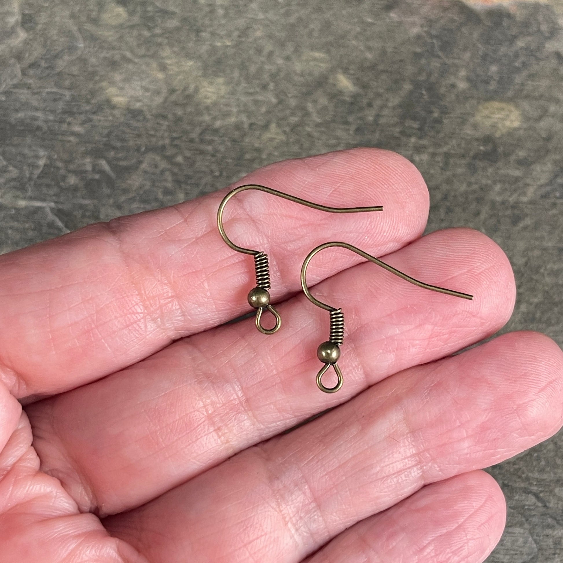 Antiqued Brass Hook Style Ear Wires, Earring Hooks, Nickel Free Iron, Jewelry Making Necessities (E135-NFAB) - Qty. 100