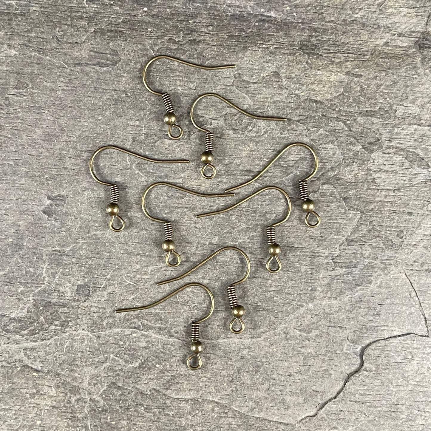 Antiqued Brass Hook Style Ear Wires, Earring Hooks, Nickel Free Iron, Jewelry Making Necessities (E135-NFAB) - Qty. 100