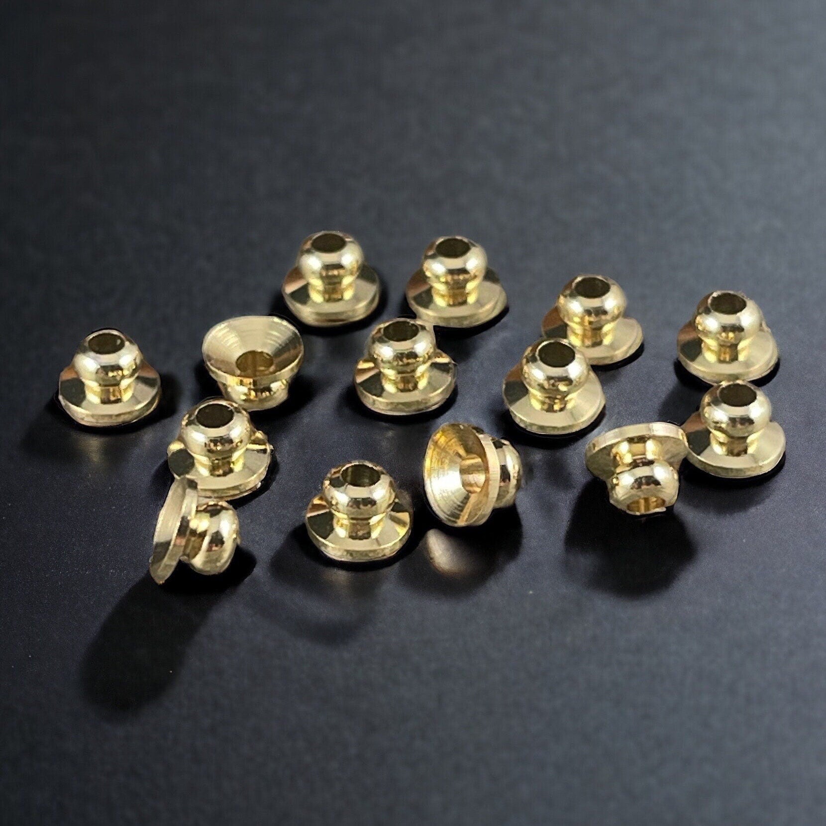 18k Gold Plated Brass Bead Caps, 5mm Knob Shape Caps, Nickel Free Gold Bead Caps (P112-36-NR) * Qty. 20