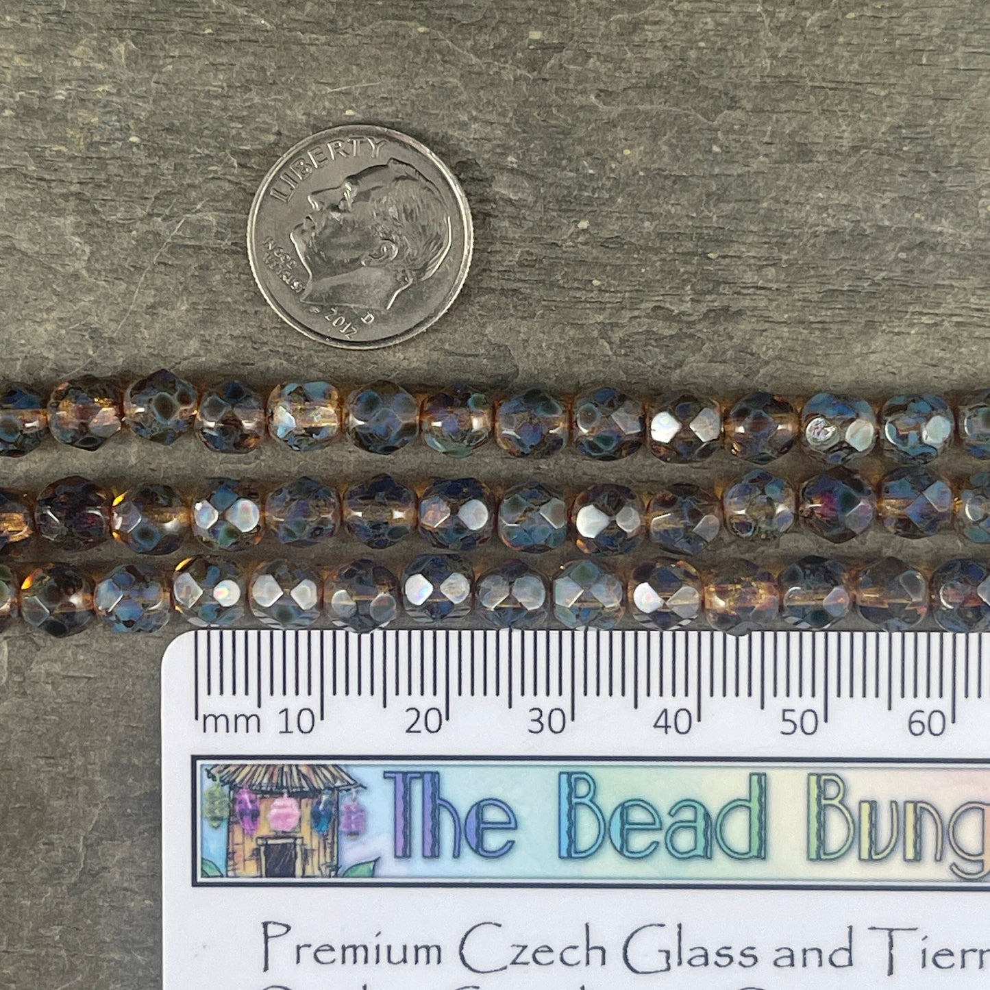 Rustic Brown Picasso Beads, 6mm Czech Glass Faceted Beads - Crystal with Full Picasso Finish (FP6/SM-T0003) * Qty 25