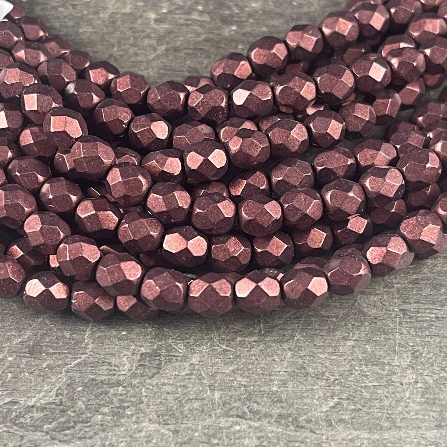 Matte Satin Brown Czech Glass Beads - 6mm Fire Polished Faceted Round Beads - Colortrends Chicory Coffee (FP6/SM-07B01) * Qty. 25