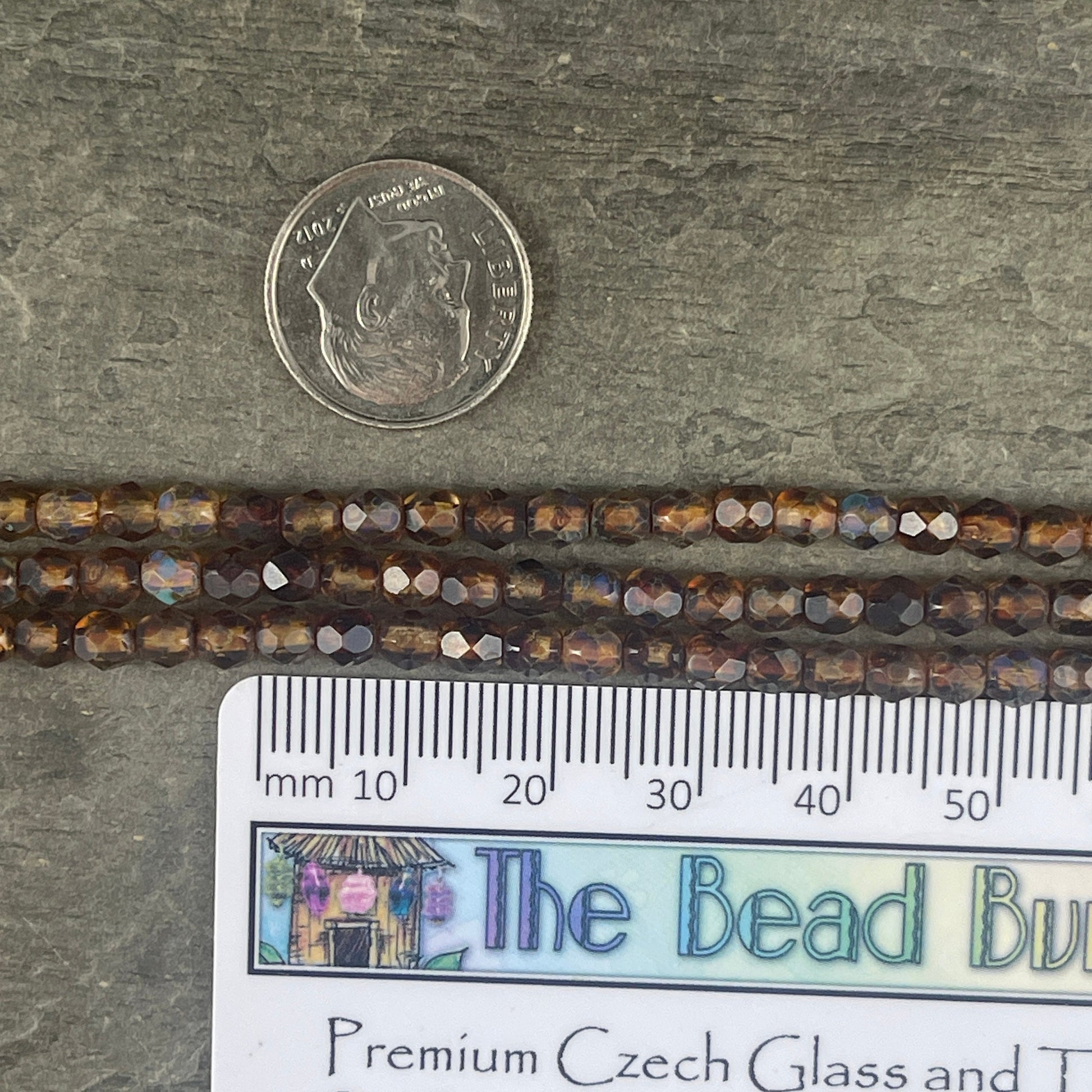 Matte Brown Picasso Beads, 4mm Czech Glass Faceted Beads - Crystal with Full Picasso and Matte Finish (FP4/SM-TM0003) * Qty. 50