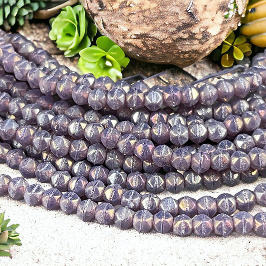 Purple Beads Small Lavender Spacer Beads 3mm Milky Amethyst Czech Glass Beads - Amethyst Luster Glass Beads (EC3/SM-LR21010) * Qty. 50